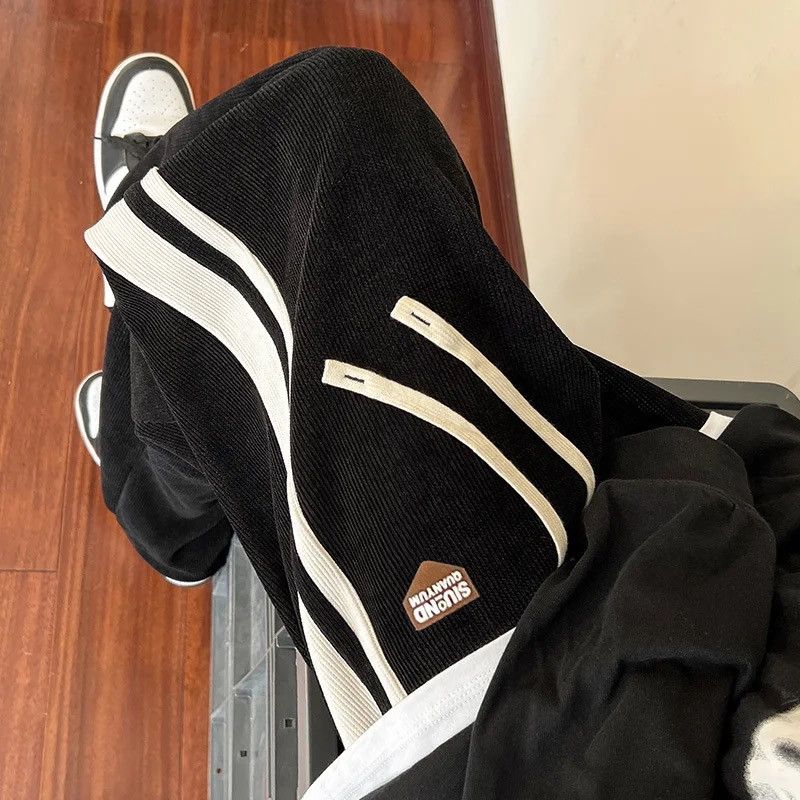 Japanese Brand Black Color Baggy Striped Sweatpants Size US 34 / EU 50 - 4 Thumbnail