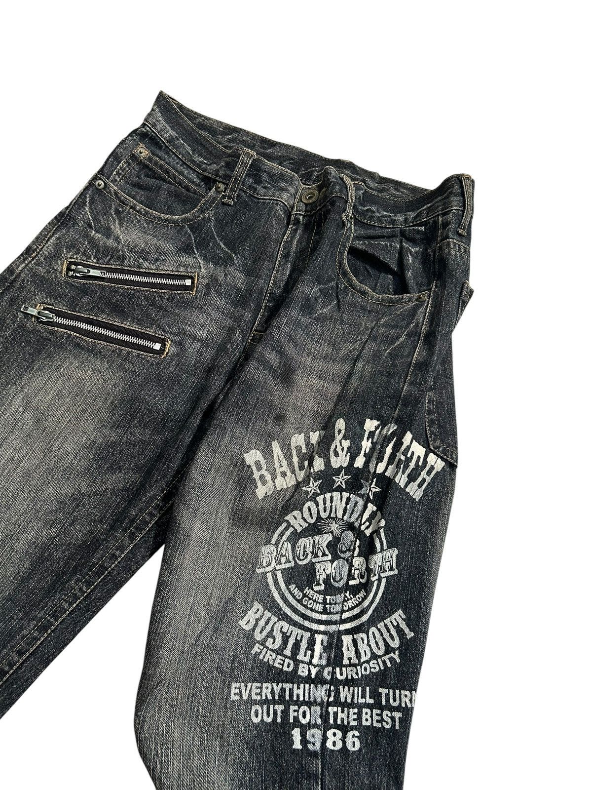 If Six Was Nine ☠️🎌 Japanese Punk Bondage Style Denim Jeans ☠️🎌 Size US 32 / EU 48 - 3 Thumbnail