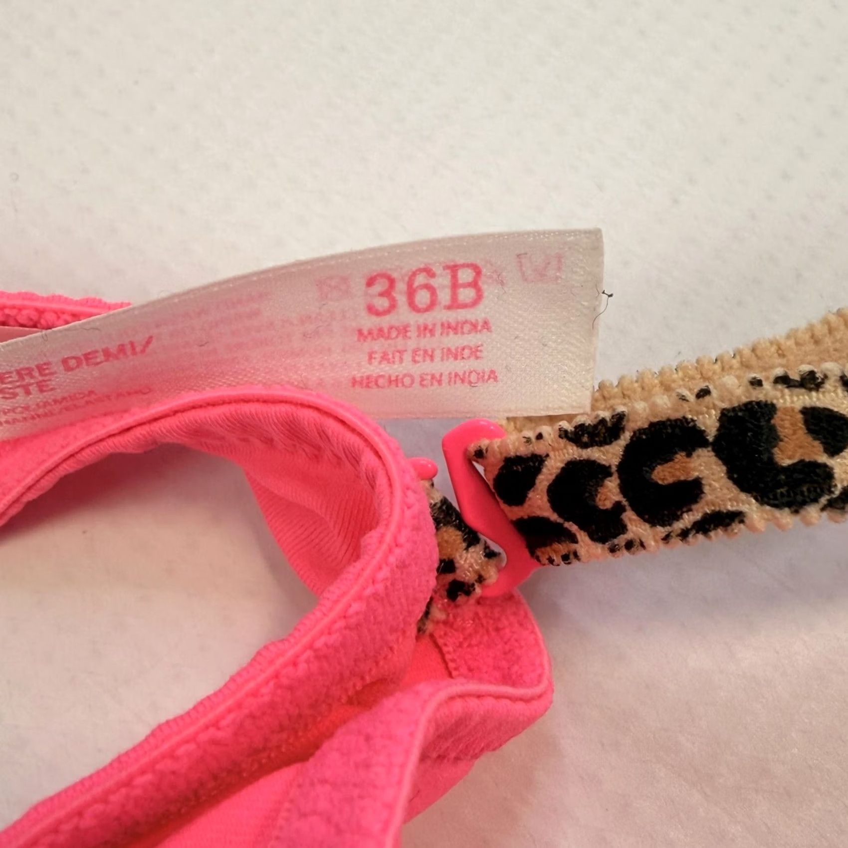 Pinko PINK Bra Set Womens 36B Neon Pink Push Up Underwire Lot Of 2 Bow Microfiber Size ONE SIZE - 3 Thumbnail