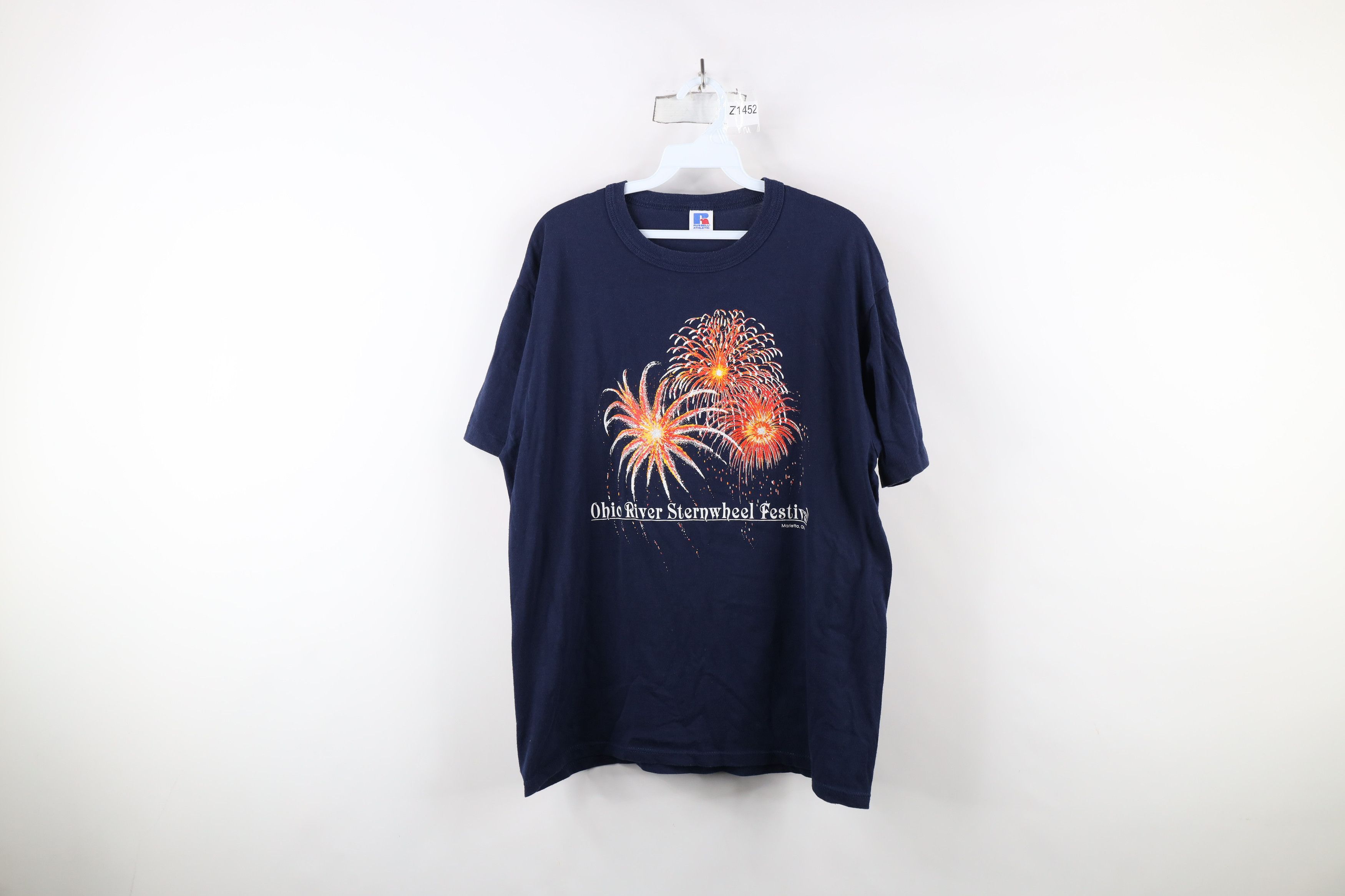 Russell Athletic × Vintage Vintage 90s Russell Athletic Sternwheel Fireworks T-Shirt Size US L / EU 52-54 / 3 - 1 Thumbnail