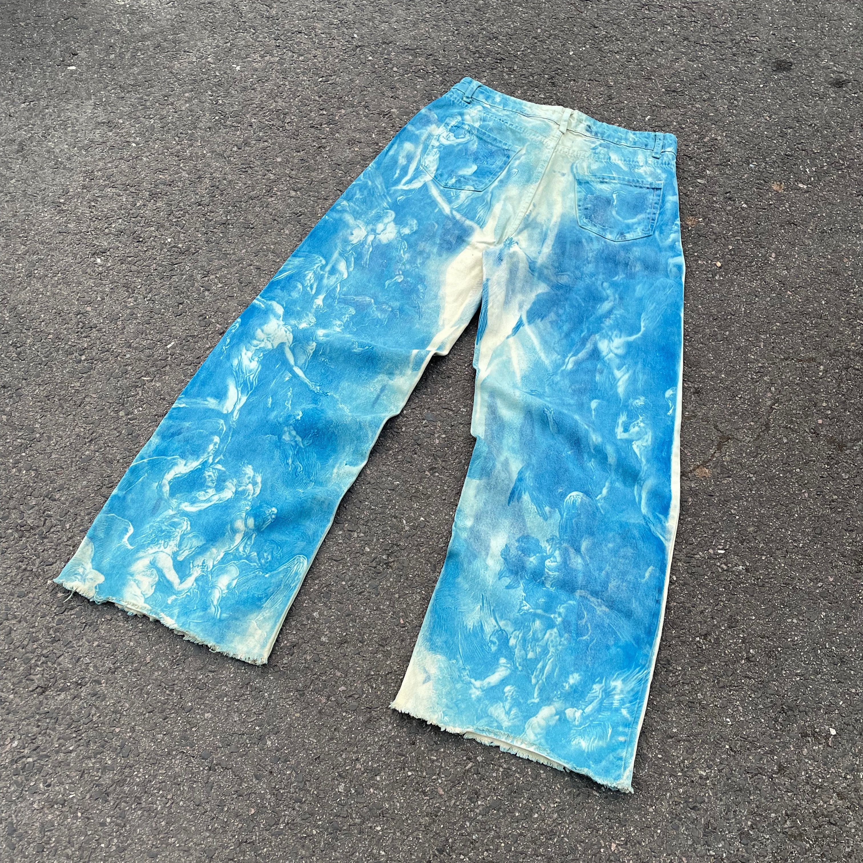 Other Custom Jeans Blue Bleached Denim Japanese Style Y2K Pants Size US 30 / EU 46 - 8 Thumbnail