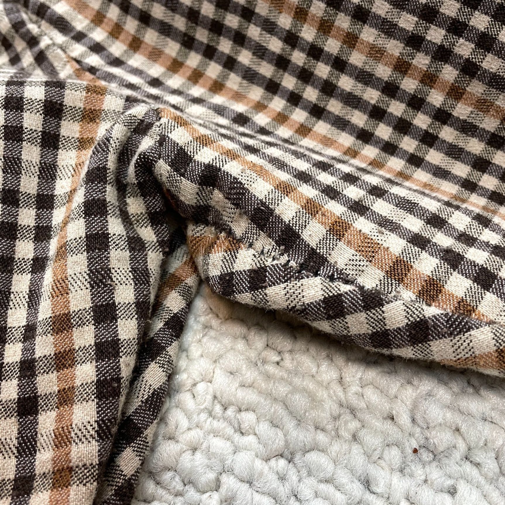 Boohoo VINTAGE Boohoo Pants Womens 27x29 Straight Pl?id Brown Plaid High Rise Trousers Stretch Pull On Casual Size 27" / US 4 / IT 40 - 4 Thumbnail