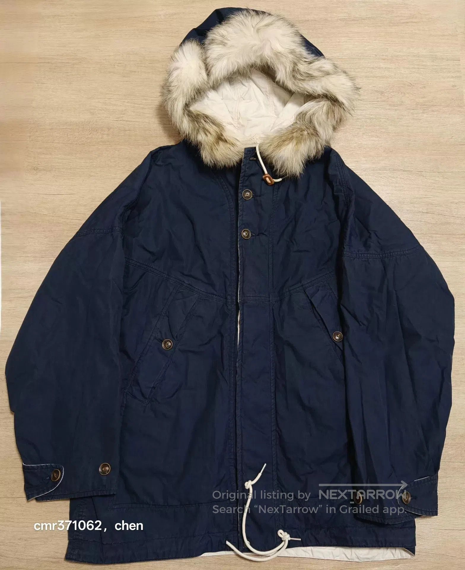 Visvim Blue Parka with Faux Fur Trimmed Hood. Size US M / EU 48-50 / 2 - 1 Thumbnail
