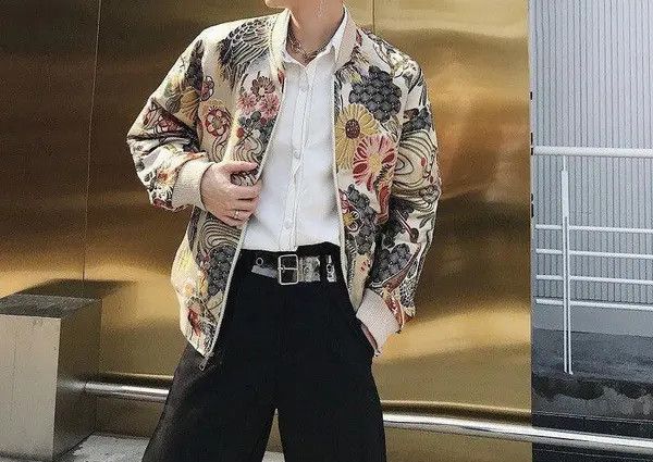 Vintage Floral Graphic Embroidery Jacket, Sukajan Souvenir Jacket Size US L / EU 52-54 / 3 - 4 Thumbnail