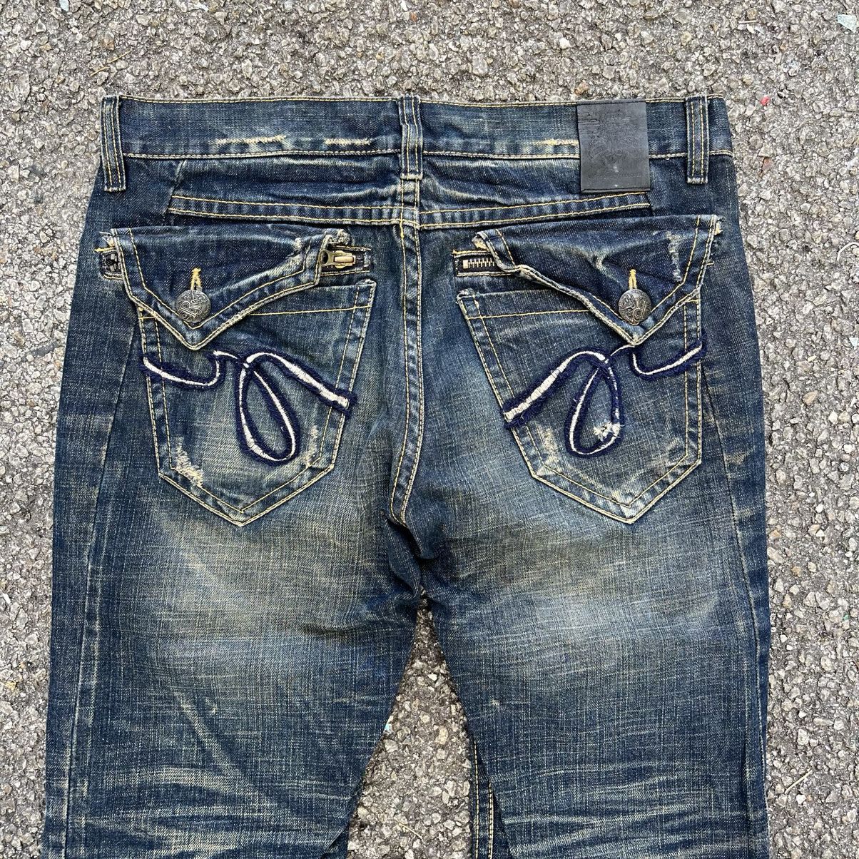 Hysteric Glamour Red Pepper Jeans Gold Label Denim Man’s Clawmark Faded Blue Size US 33 - 3 Thumbnail