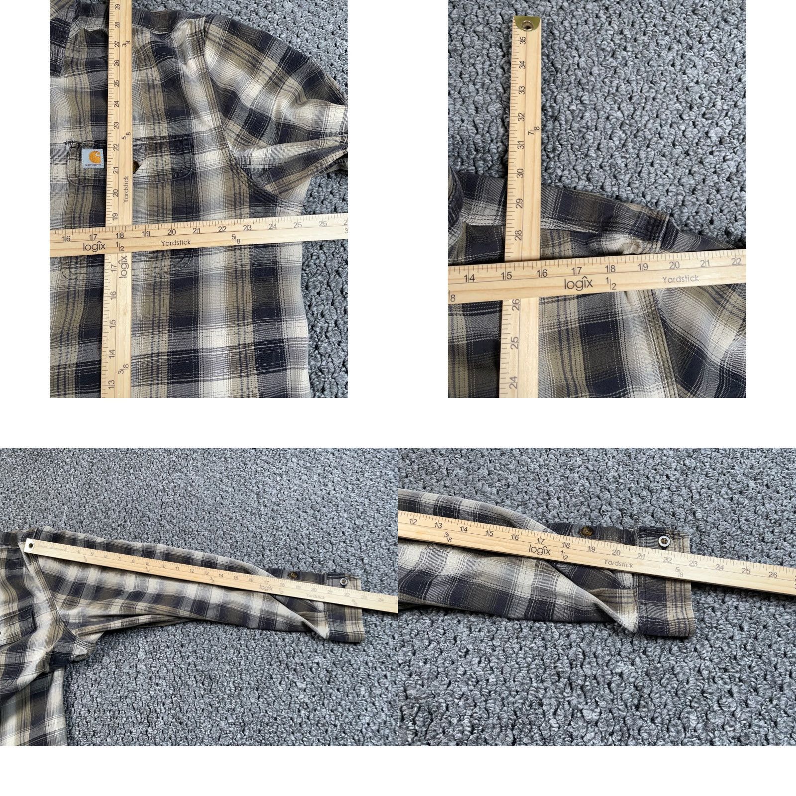 Carhartt VINTAGE Carhartt Shirt Distressed Flannel Green Shadow Plaid XL Men 2XL Button-Up Workwear Hipster Retro Grunge Size US XL / EU 56 / 4 - 8 Thumbnail
