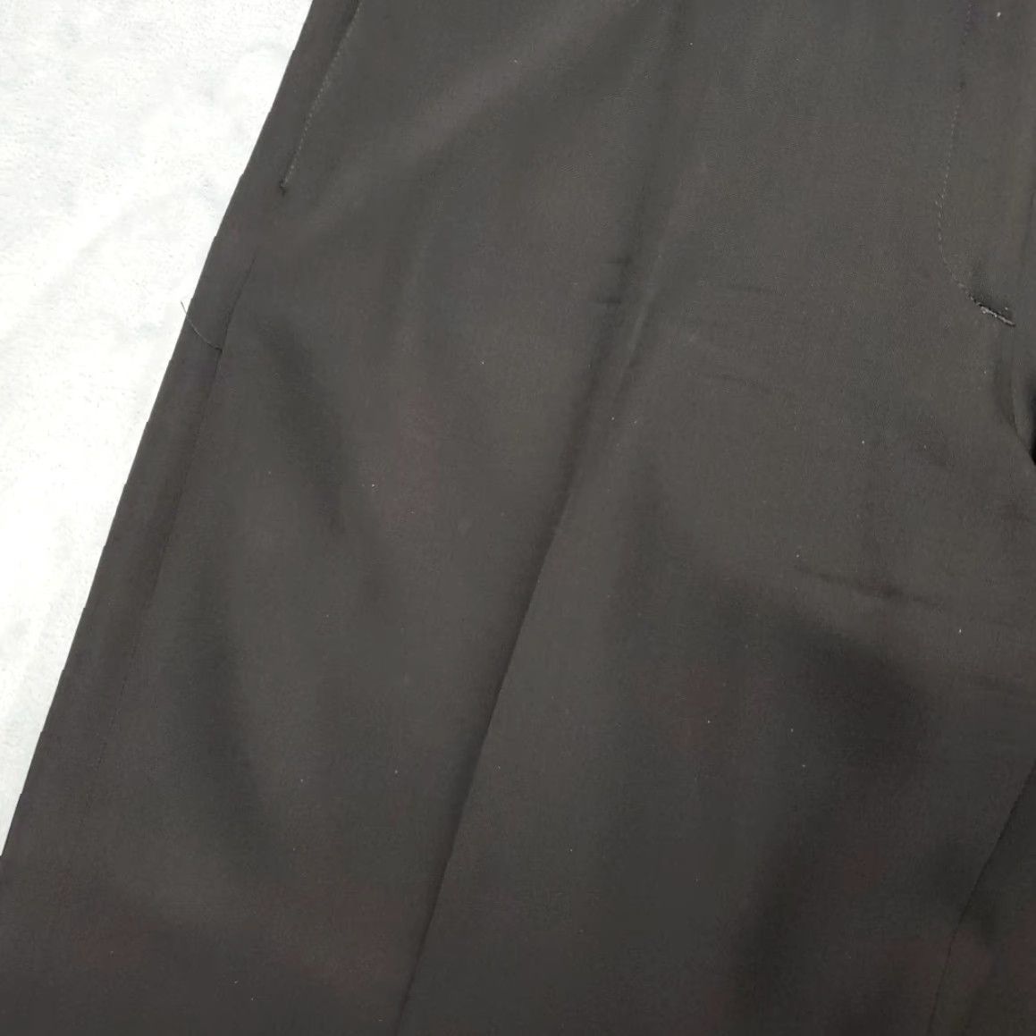 Vintage Angeline Kingsley Pants Womens 12 Black 98% Wool Blend Cuffed Cropped VTG France Dress Pants Casual Retro Classic Pockets Zip Front Flat Front Womens Size 34" / US 12 / IT 48 - 5 Thumbnail