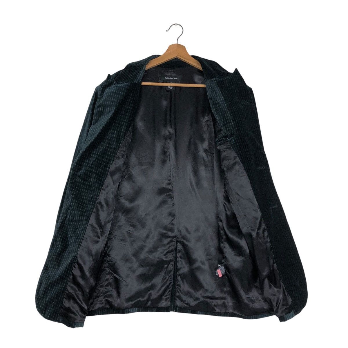 Calvin Klein × Japanese Brand × Vintage 📌Cropped Biker Velvet Jacket Calvin Klein Jeans Striped Size US L / EU 52-54 / 3 - 14 Thumbnail