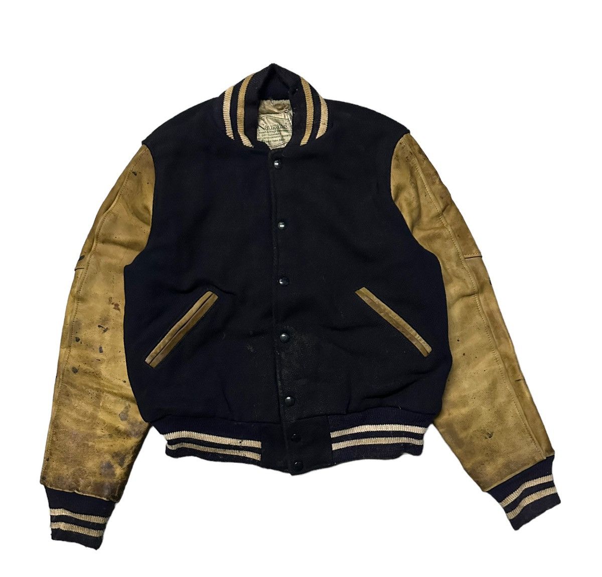 Vintage Vintage 80s Naugalite thrased varsity jacket Size US S / EU 44-46 / 1 - 5 Thumbnail