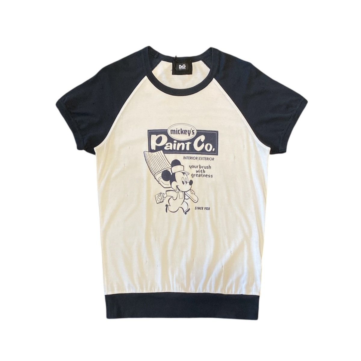 Dolce & Gabbana Dolce & Gabbana Mickey Mouse Raglan Ringer T-Shirt Size M / US 6-8 / IT 42-44 - 1 Thumbnail