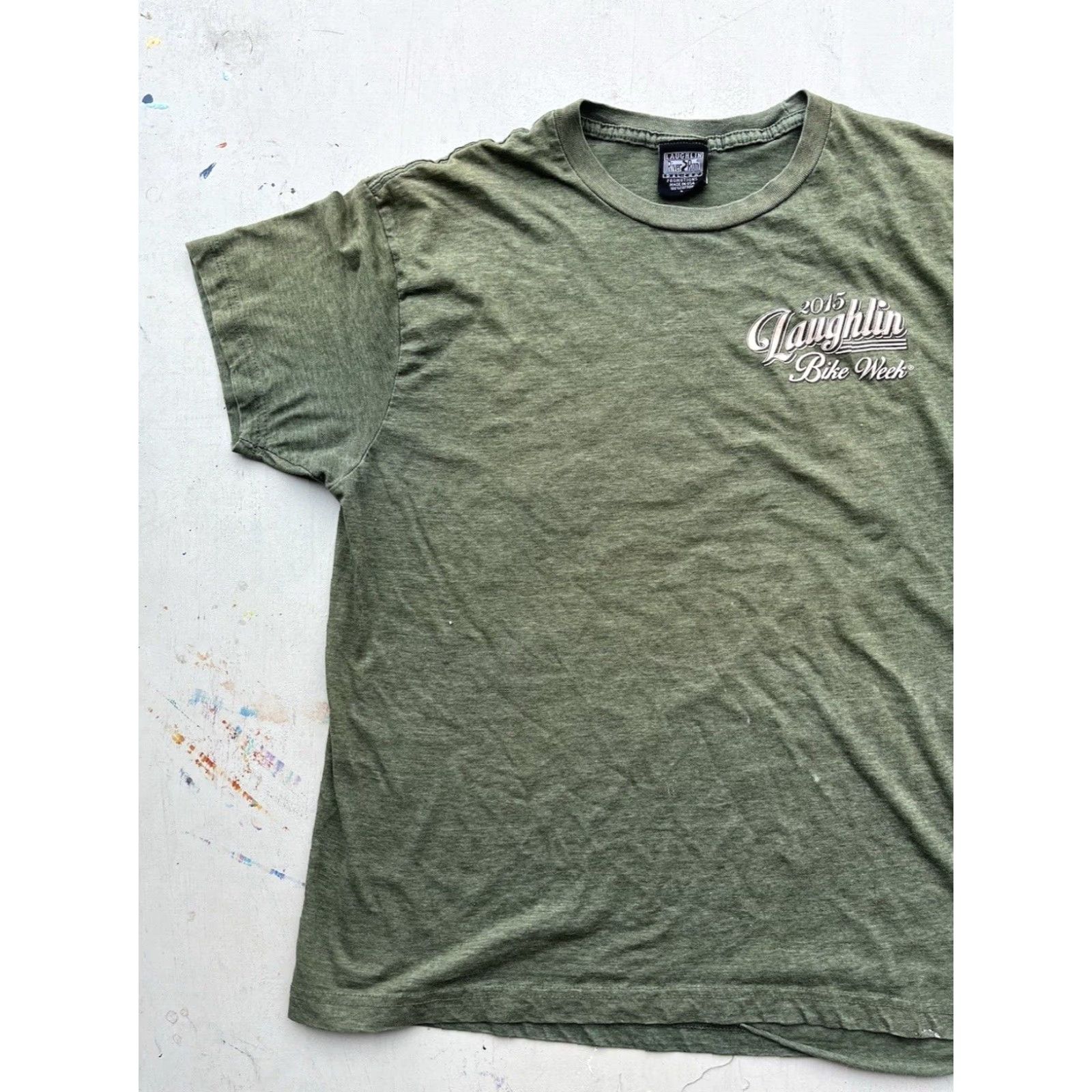 J.McLaughlin Laughlin T-Shirt Green Motorcycle Desert Bike Week Nevada USA 90s Mens L Boat? Size US L / EU 52-54 / 3 - 5 Thumbnail
