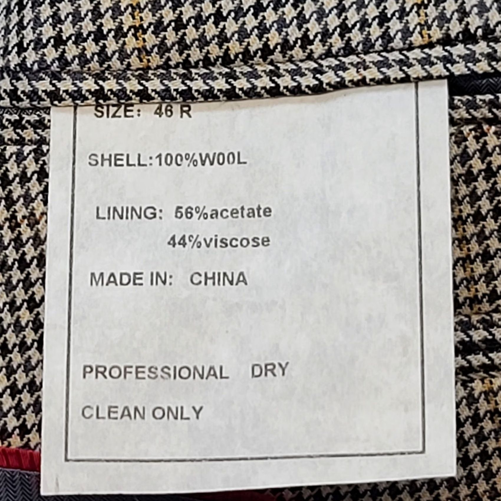 Pendleton Pendleton Blazer Mens 46R Wool Tweed Houndstooth 2 Button Single-Breasted Notch Lapel Multicolor Wool Blazer Mens Size 46R - 3 Thumbnail