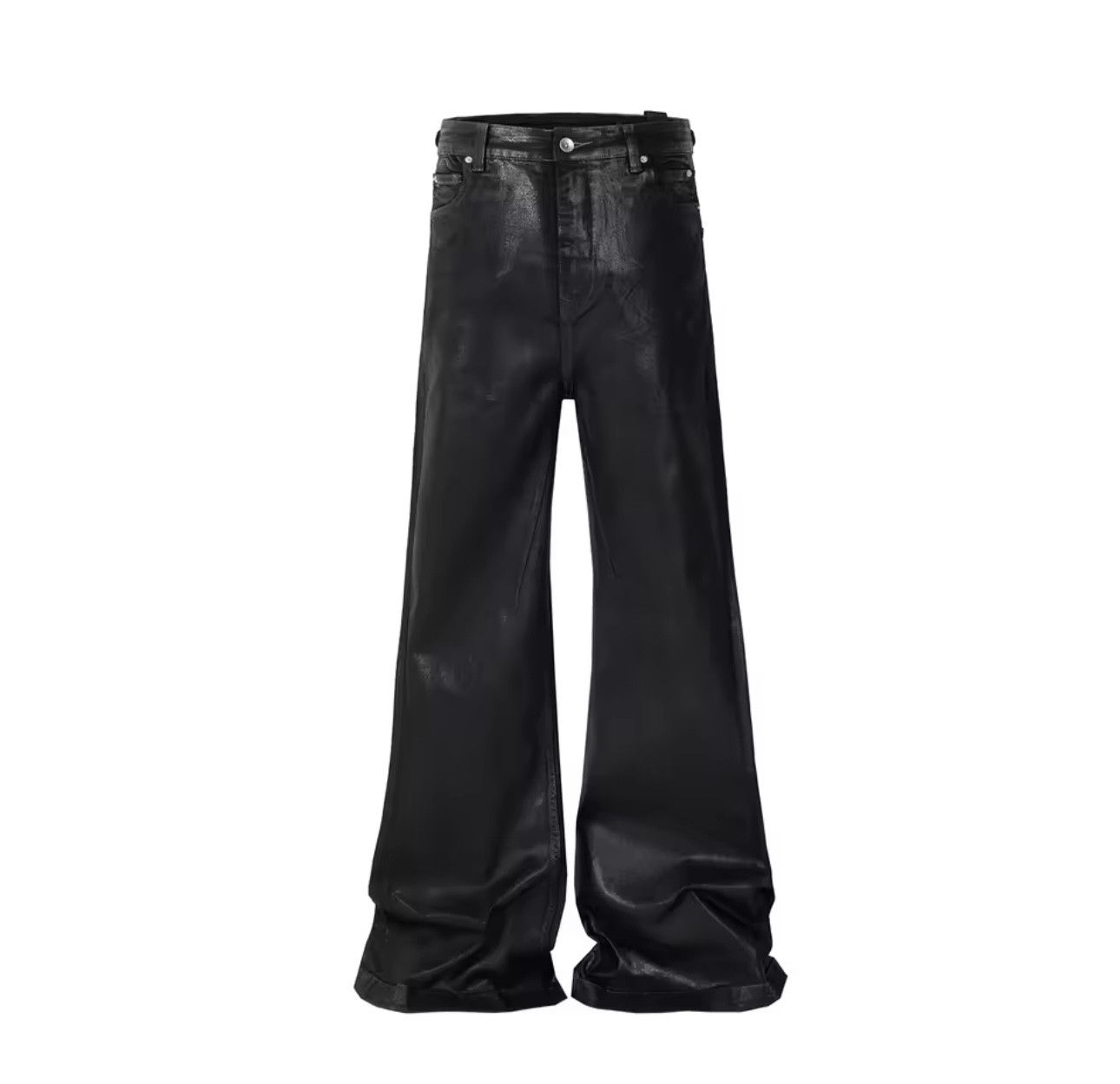 Denime × Leather Streetwear Black Wax Leather Strecth Jeans Size US 31 - 8 Thumbnail