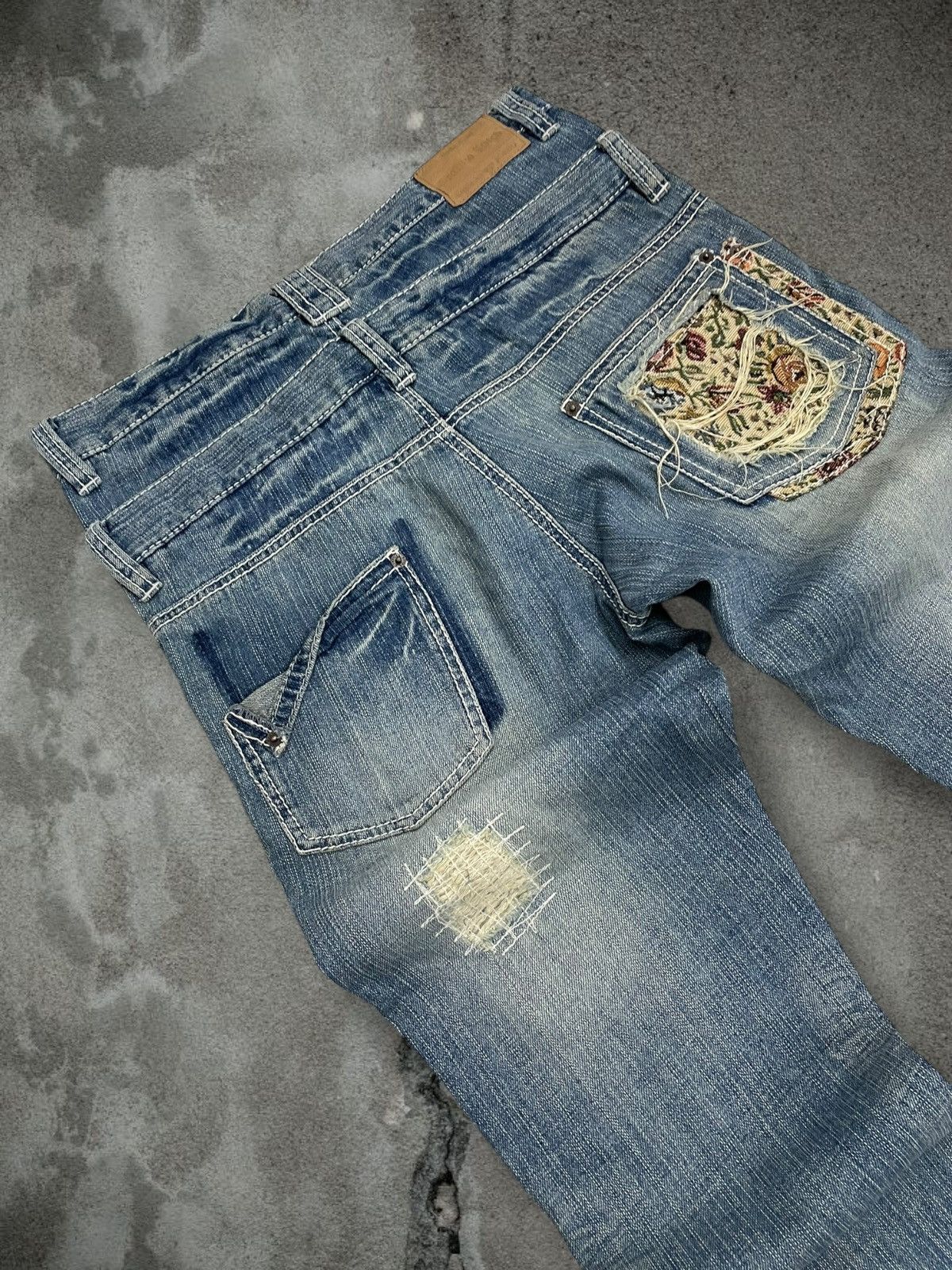 Hysteric Glamour Vintage Japan Drabito Stitch Double Waist Distressed Denim Size US 32 / EU 48 - 15 Thumbnail