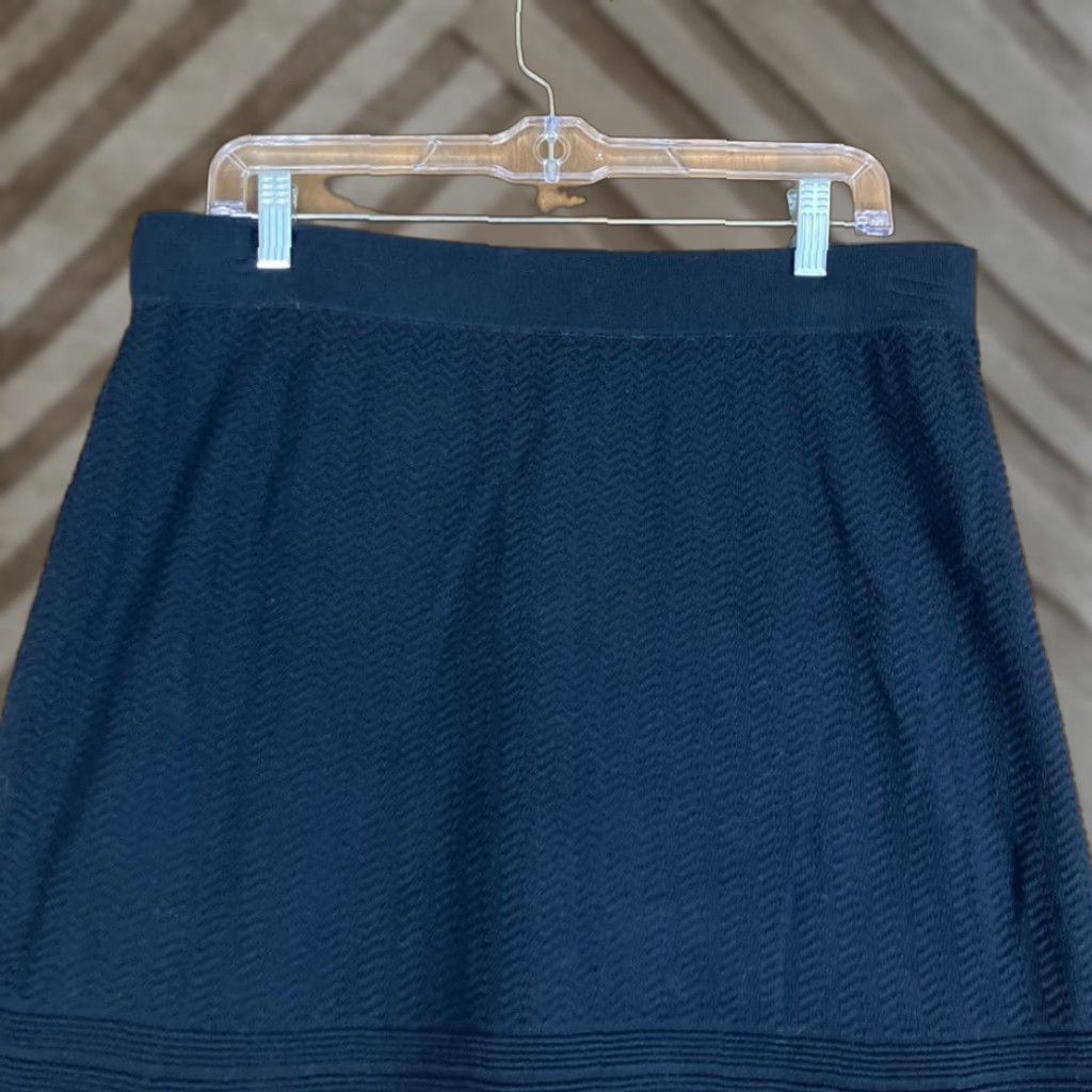 Vintage CAbi Skirt Navy Blue Bon Voyage Knit Pull On Elastic Waist #290 Large Size 36" / US 14 / IT 50 - 1 Thumbnail