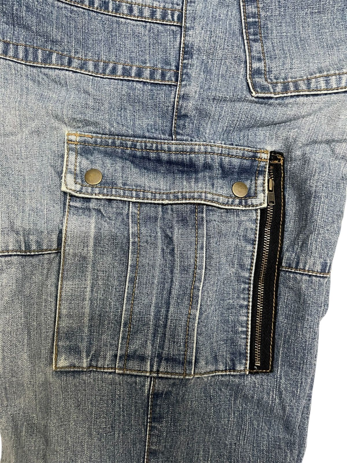 Issey Miyake RARE Tsumori Chisato Tactical Cargo Flared Patchwork Jeans Size US 35 - 13 Thumbnail