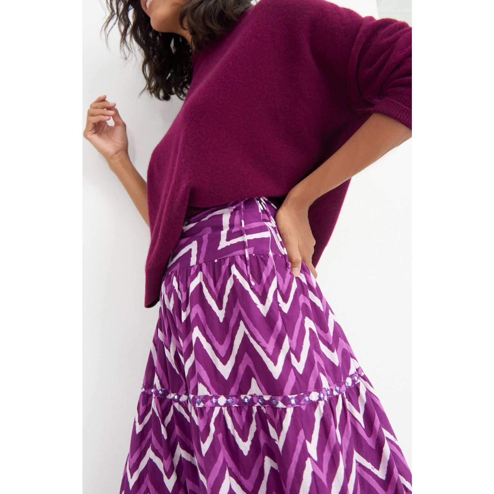 Anthropologie New Anthropologie Krissa Tiered Maxi Skirt by Nikasha $178 Size 28" / US 6 / IT 42 - 2 Thumbnail