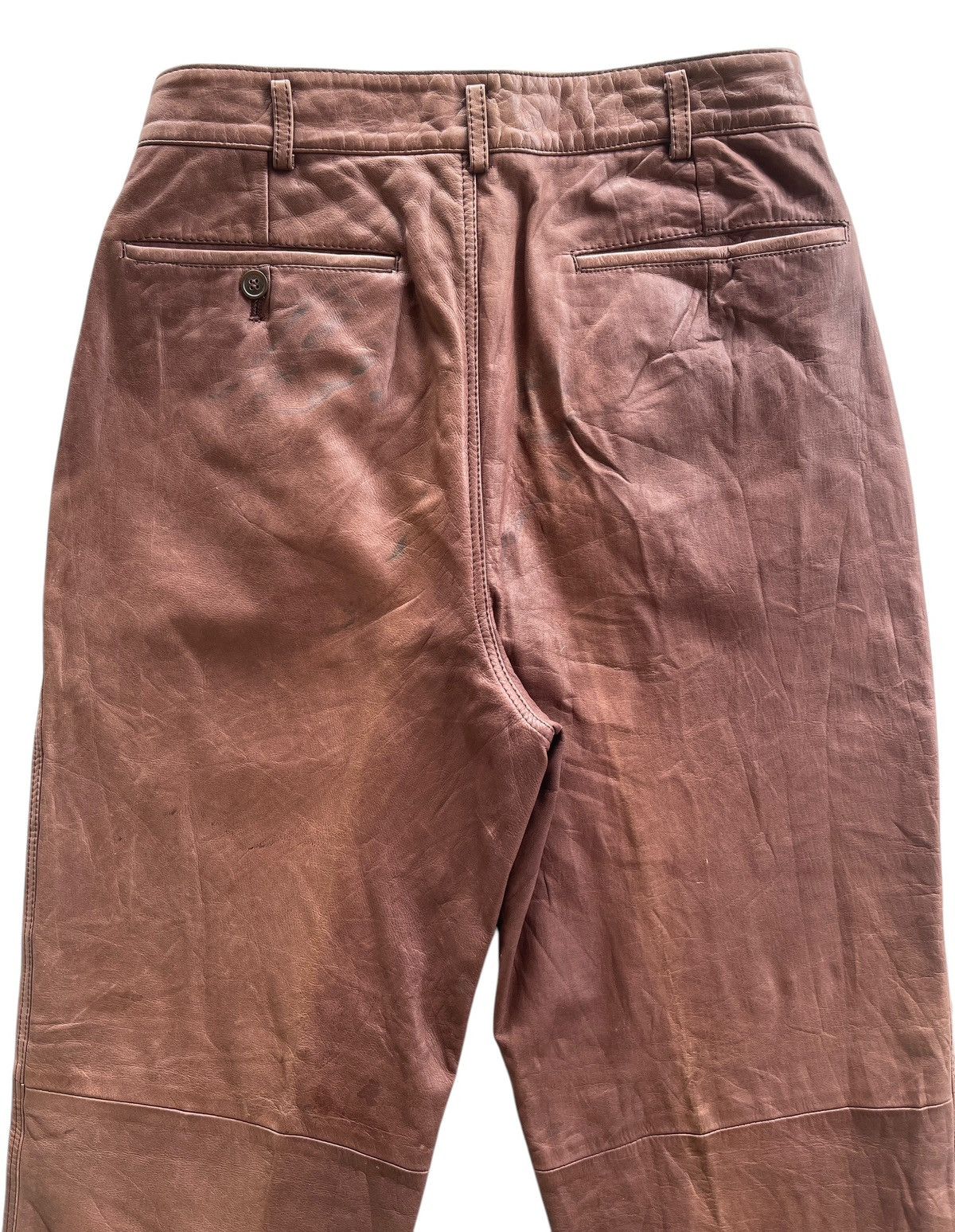 Comme des Garcons Homme 90s CDG Homme Cowhide Dirty Pants Size US 27 - 4 Thumbnail