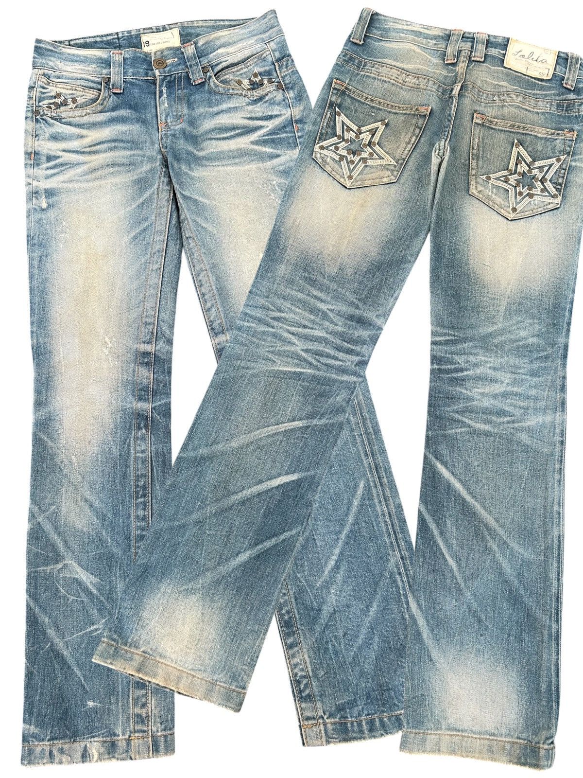 Kapital YOSHITOMO NARA LOLITA Exotic Vintage Distressed Denim Jeans Size US 34 / EU 50 - 1 Thumbnail