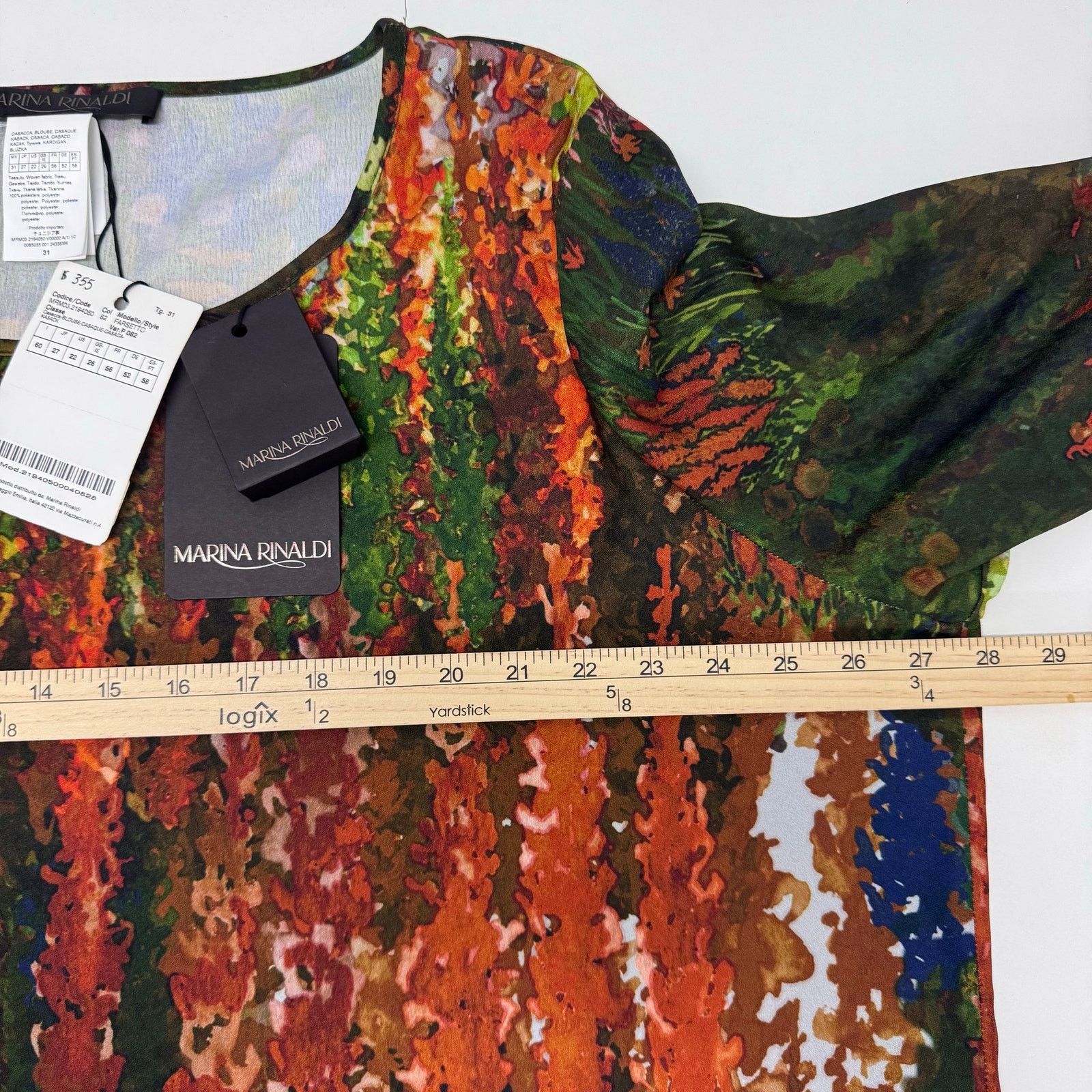 Marina Rinaldi Marina Rinaldi Nature Abstract Long Sleeve Blouse Plus sz 22 Size 3XL / US 20-22 - 6 Thumbnail