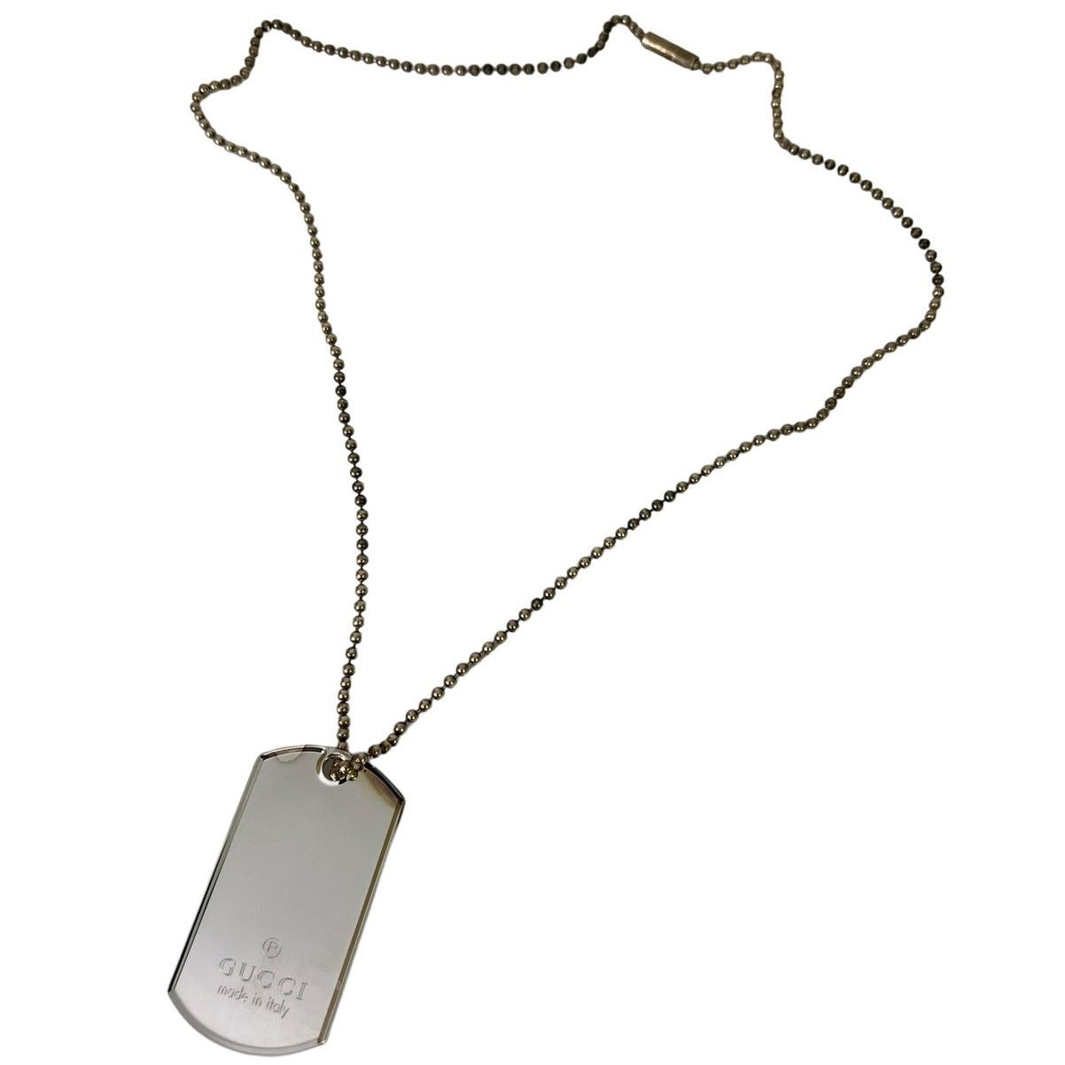 Gucci Gucci 925 Silver Dog Tag Necklace Size ONE SIZE - 2 Thumbnail