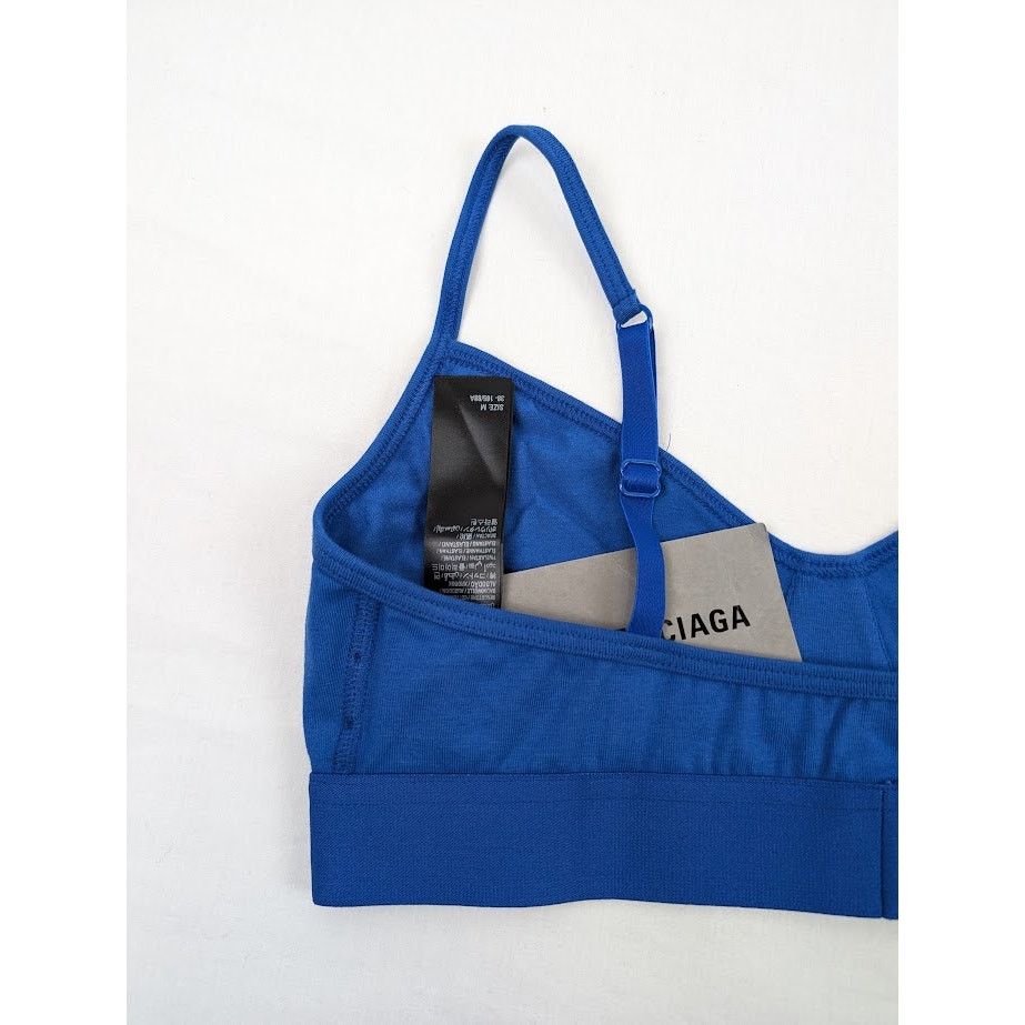 Balenciaga o1rshd1 Size: M / Soft Jersey Patch Sport Bra in Blue Size ONE SIZE - 12 Thumbnail