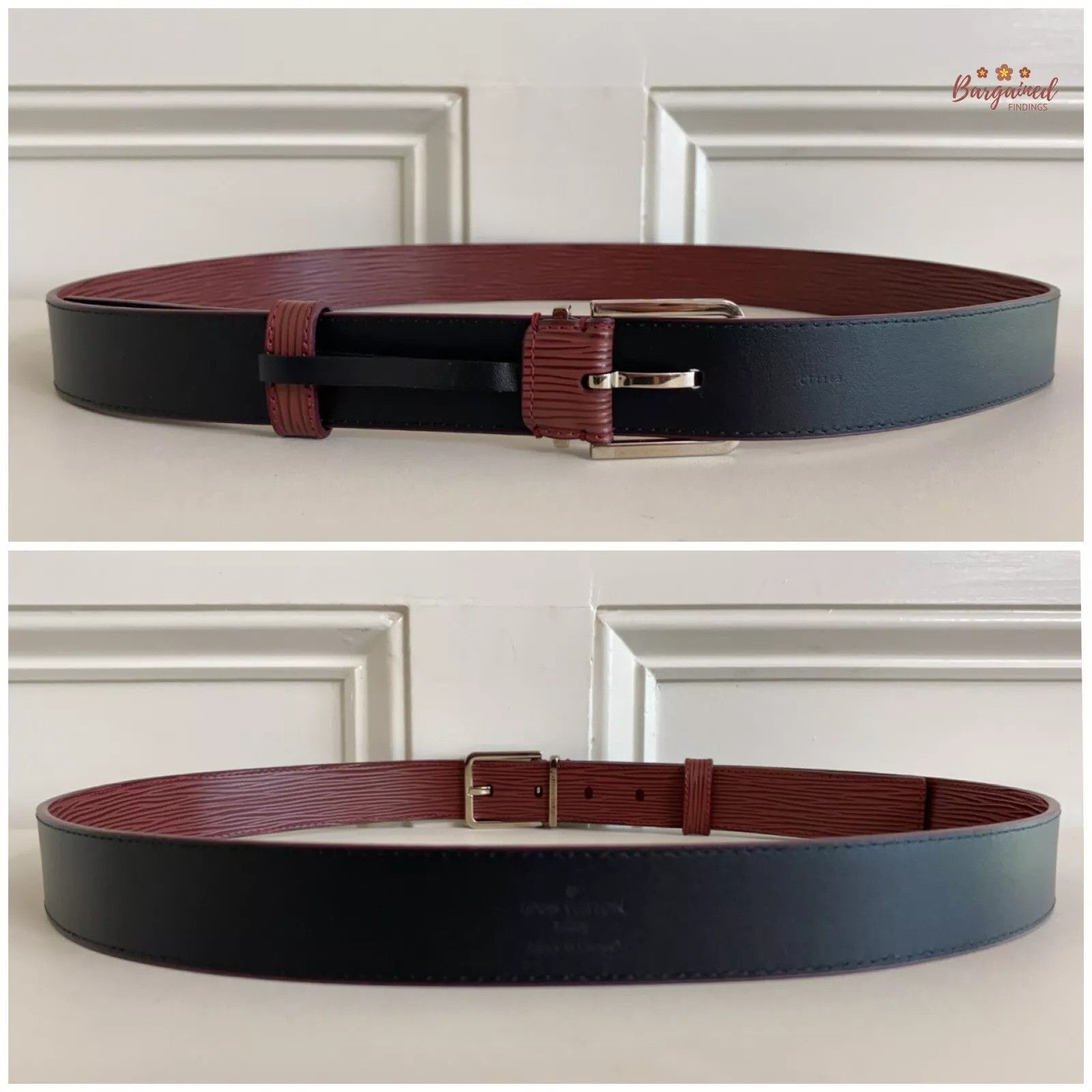 Louis Vuitton Louis Vuitton Epi Leather Silver Metal Square Buckle Belt Size 36 - 3 Thumbnail