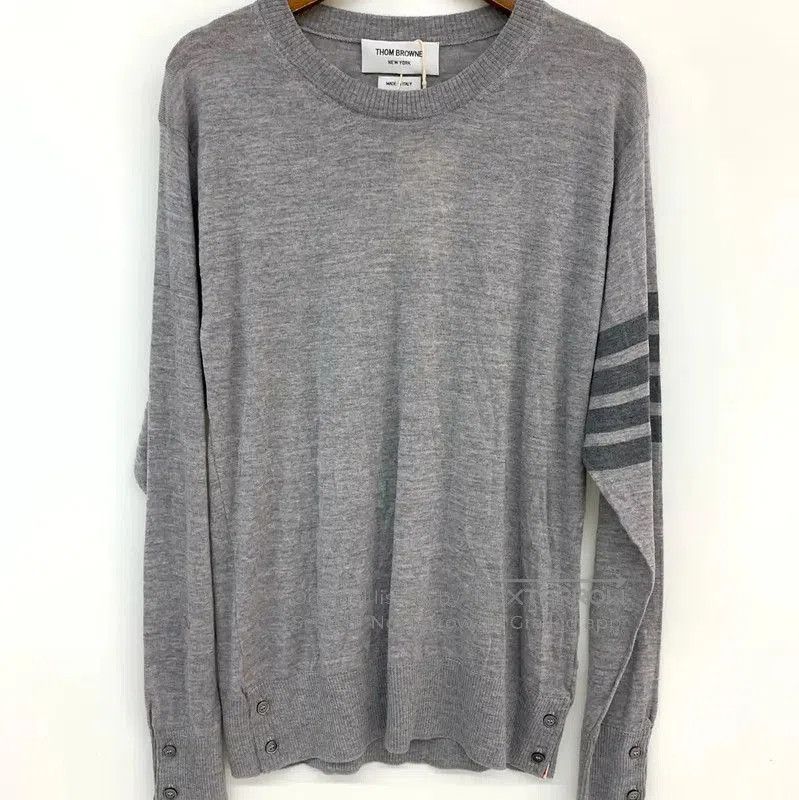 Thom Browne Thom Browne Gray Long Sleeve Pullover Sweater . Size US L / EU 52-54 / 3 - 2 Thumbnail