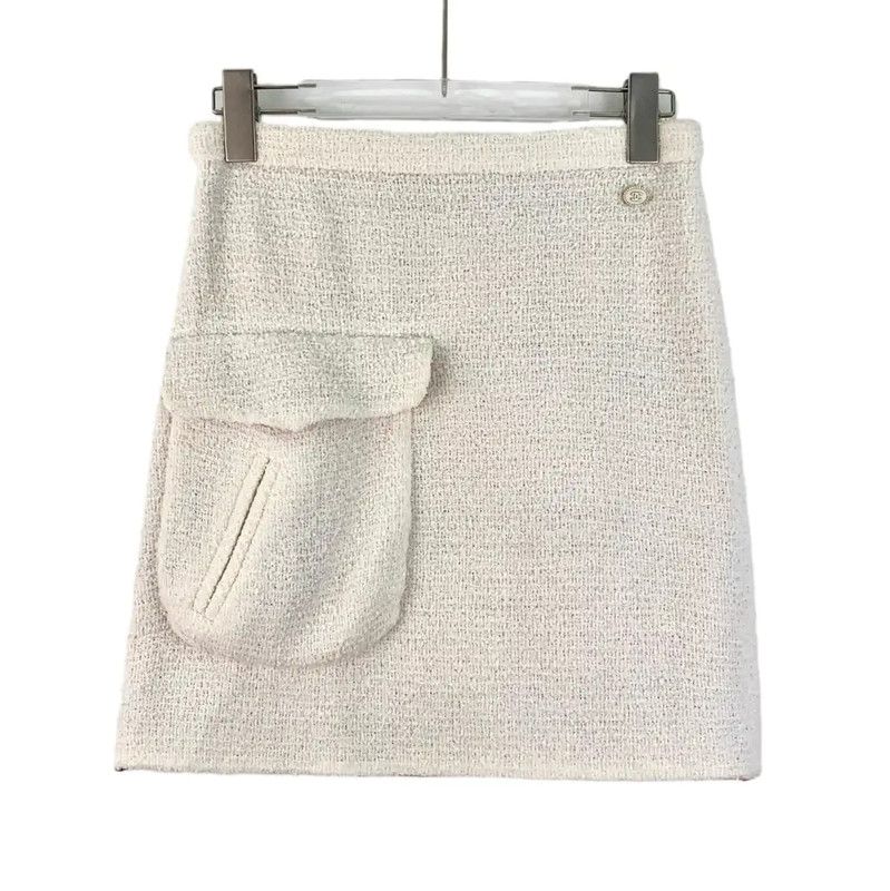 Chanel Chanel White Nylon Skirt Size XS 0089 Size 22" - 1 Thumbnail