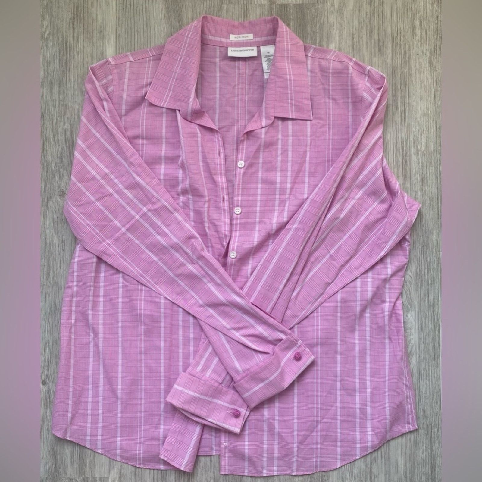 Other Liz Claiborne | Plaid Non-Iron Cotton Button Down Shirt | 16 Size XXL / US 16-18 / IT 52-54 - 1 Thumbnail