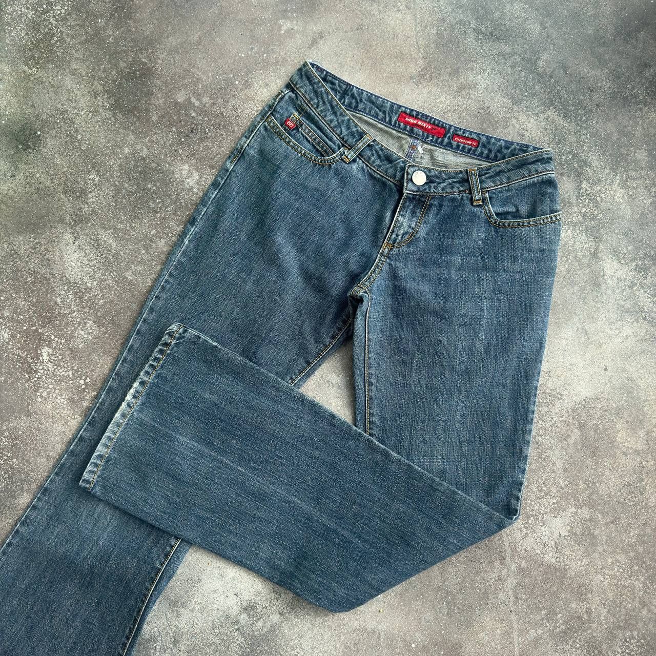 Miss Sixty × Vintage Miss Sixty Vintage Y2K Extra Low Rise Flared Denim Jeans Size 29" - 2 Thumbnail