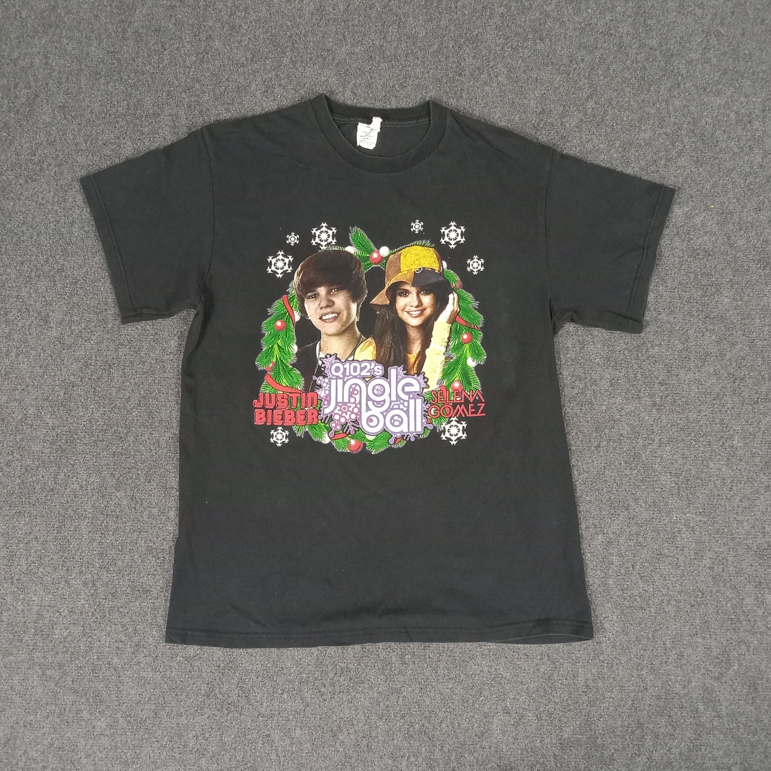 Justin Bieber × Vintage Justin Bieber & Selena Gomez Jingle Ball Tshirt Size US M / EU 48-50 / 2 - 4 Thumbnail