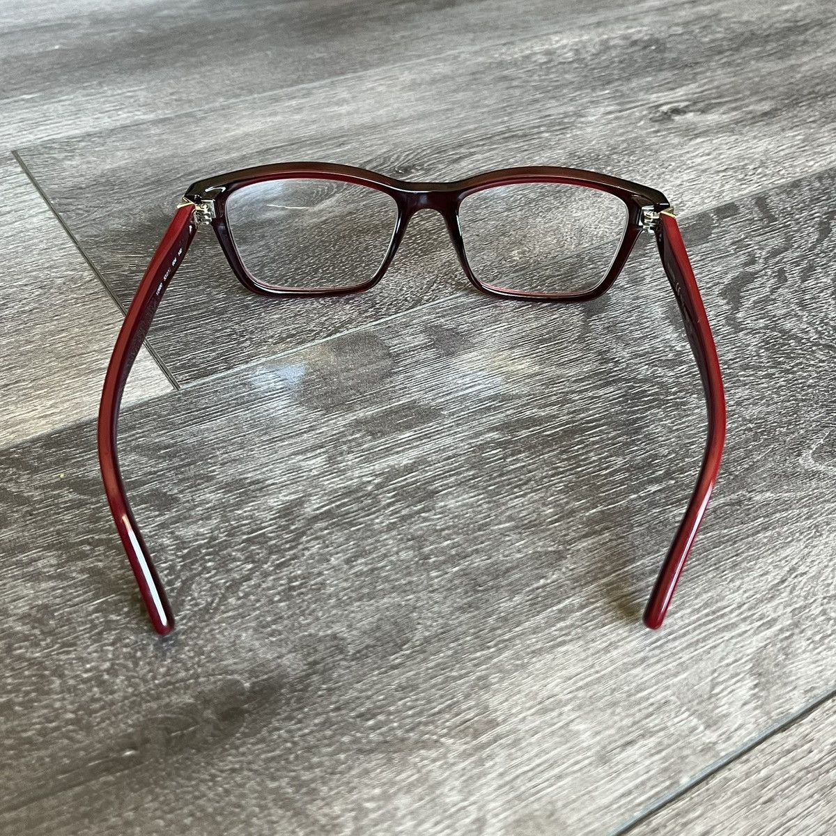 Valentino Vintage Valentino Square Frames Eyeglasses Wine Red V2680 Size ONE SIZE - 5 Thumbnail