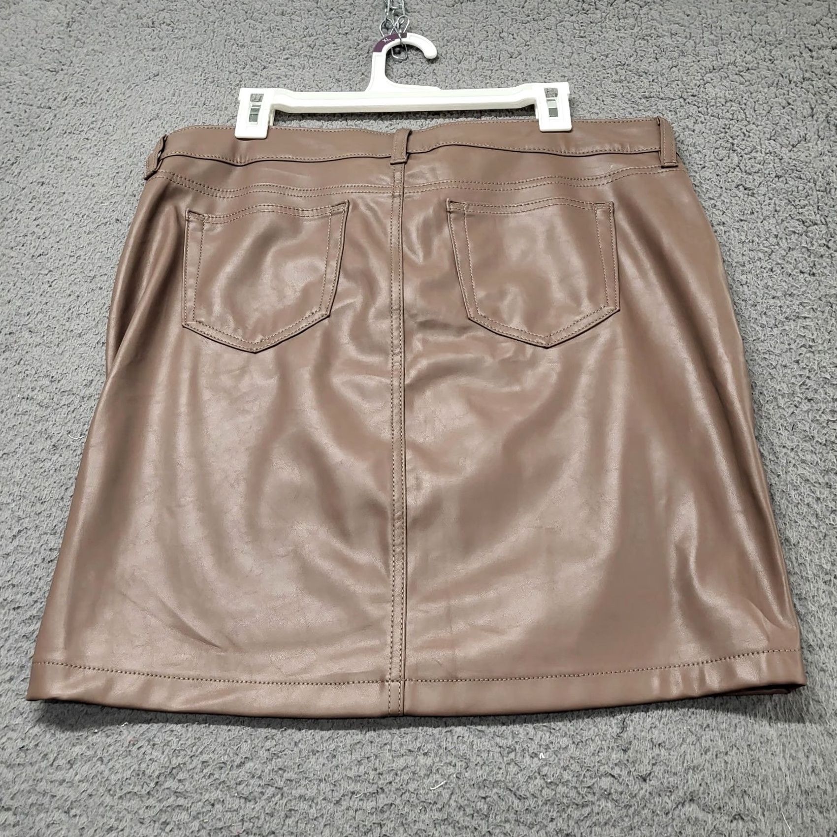 Torrid Torrid Skirt Women's Size 12 Deep Taupe Midi Length Faux Leather Pockets READ Size 34" / US 12 / IT 48 - 6 Thumbnail