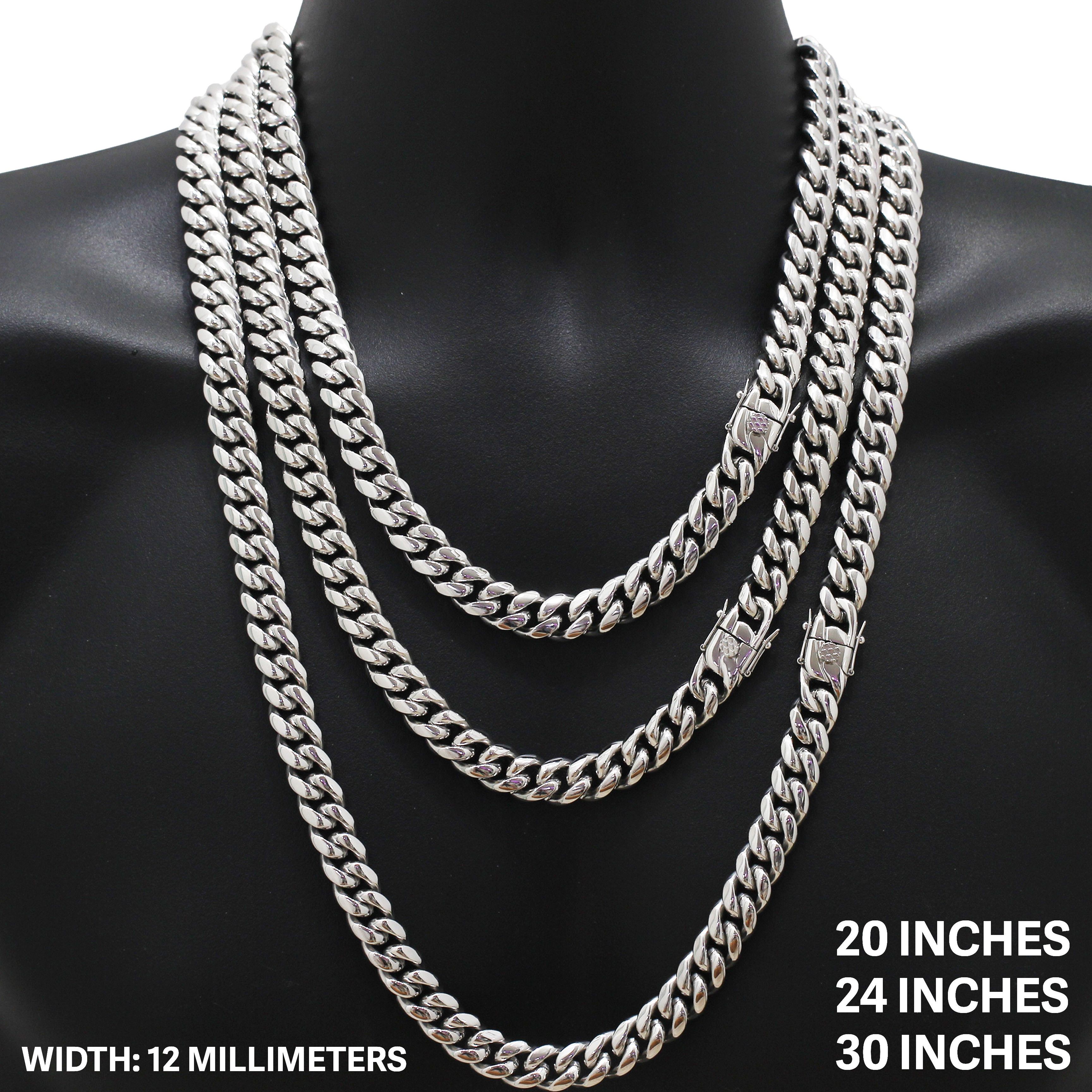 Other 316L Stainless Steel 12mm Miami Cuban Link Chain Necklace24" Size ONE SIZE - 1 Thumbnail