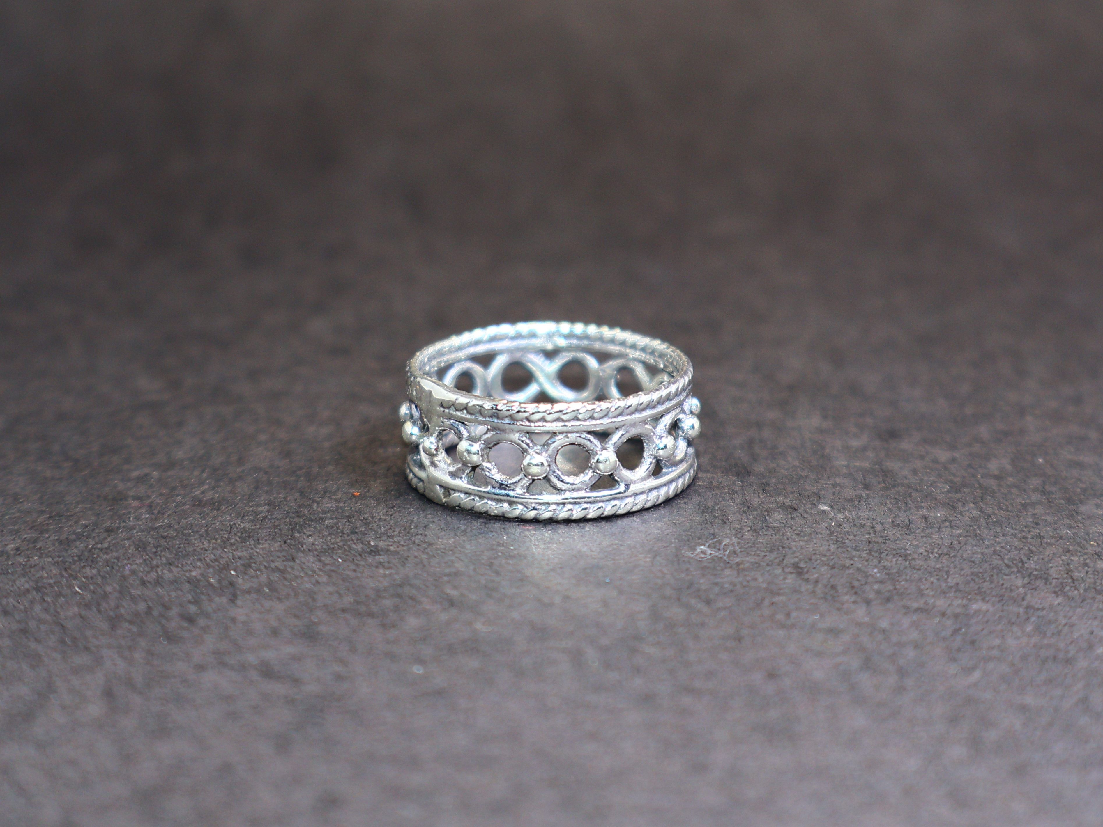 Handmade Wide band ring, Handmade Ring, Sterling Silver Women Ring, Size ONE SIZE - 3 Thumbnail