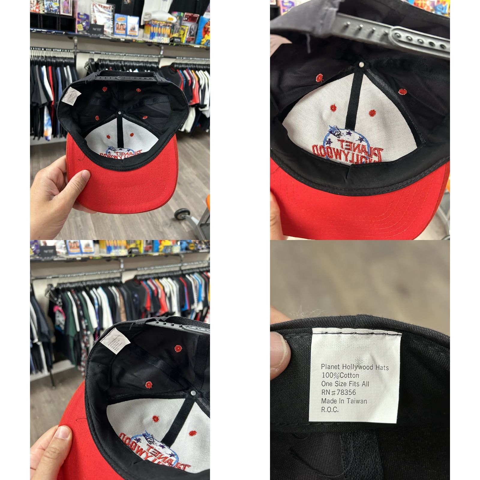 Planet Hollywood VINTAGE Planet Hollywood Washington D.C. Snapback Hat Adjustable 90s Black/Red Unisex Adults Size ONE SIZE - 8 Thumbnail