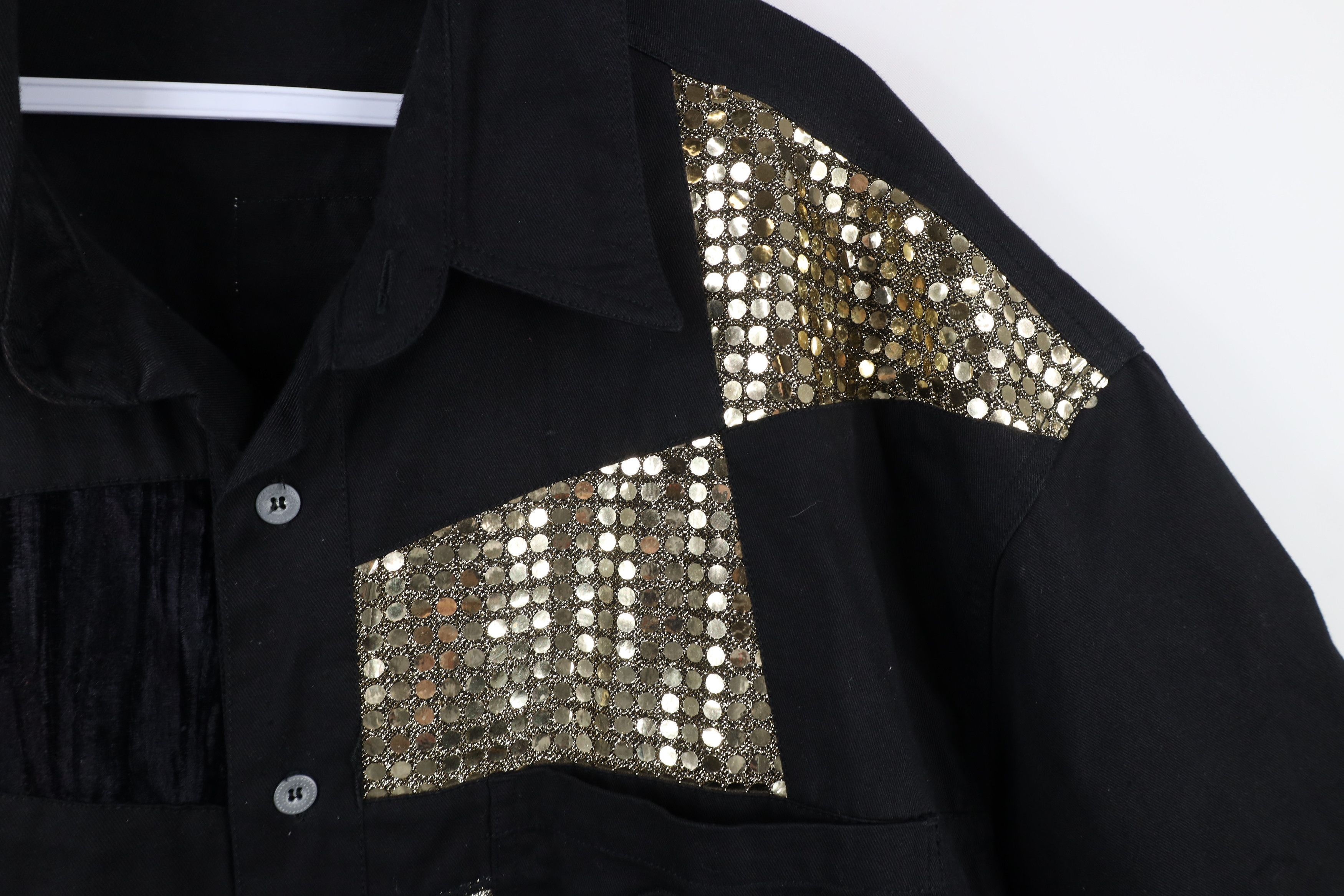 Vintage Vintage 90s Streetwear Hip Hop Velour Trim Button Shirt Size US XXL / EU 58 / 5 - 5 Thumbnail