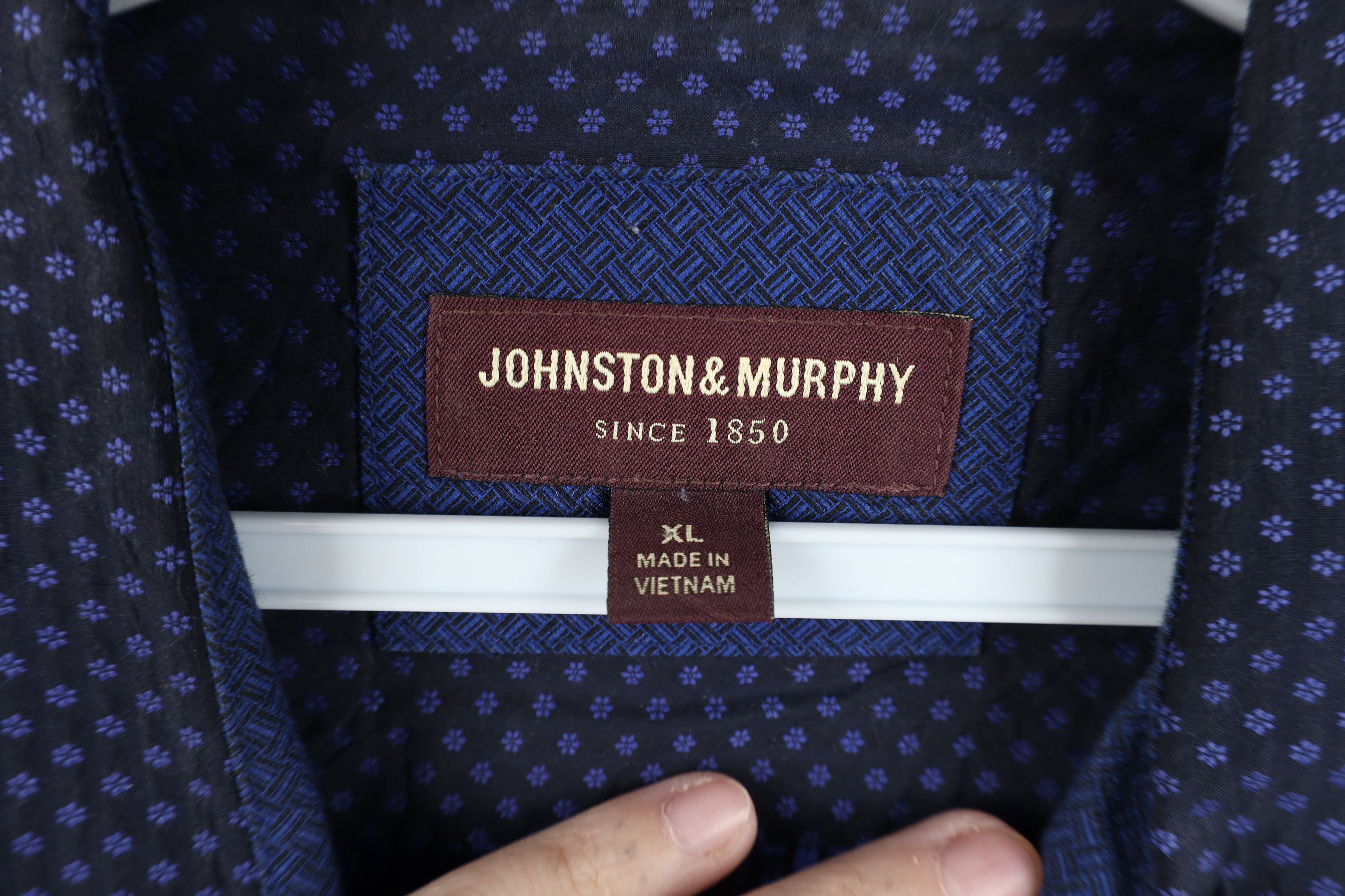 Johnston & Murphy Johnston & Murphy Floral Collared Button Shirt Cotton Blue Size US XL / EU 56 / 4 - 10 Thumbnail