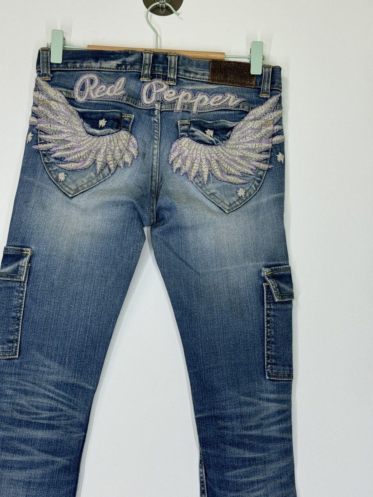 If Six Was Nine Acid Wash RedPepper Skinny Multi Pocket Jeans Low Rise Size US 28 / EU 44 - 12 Thumbnail