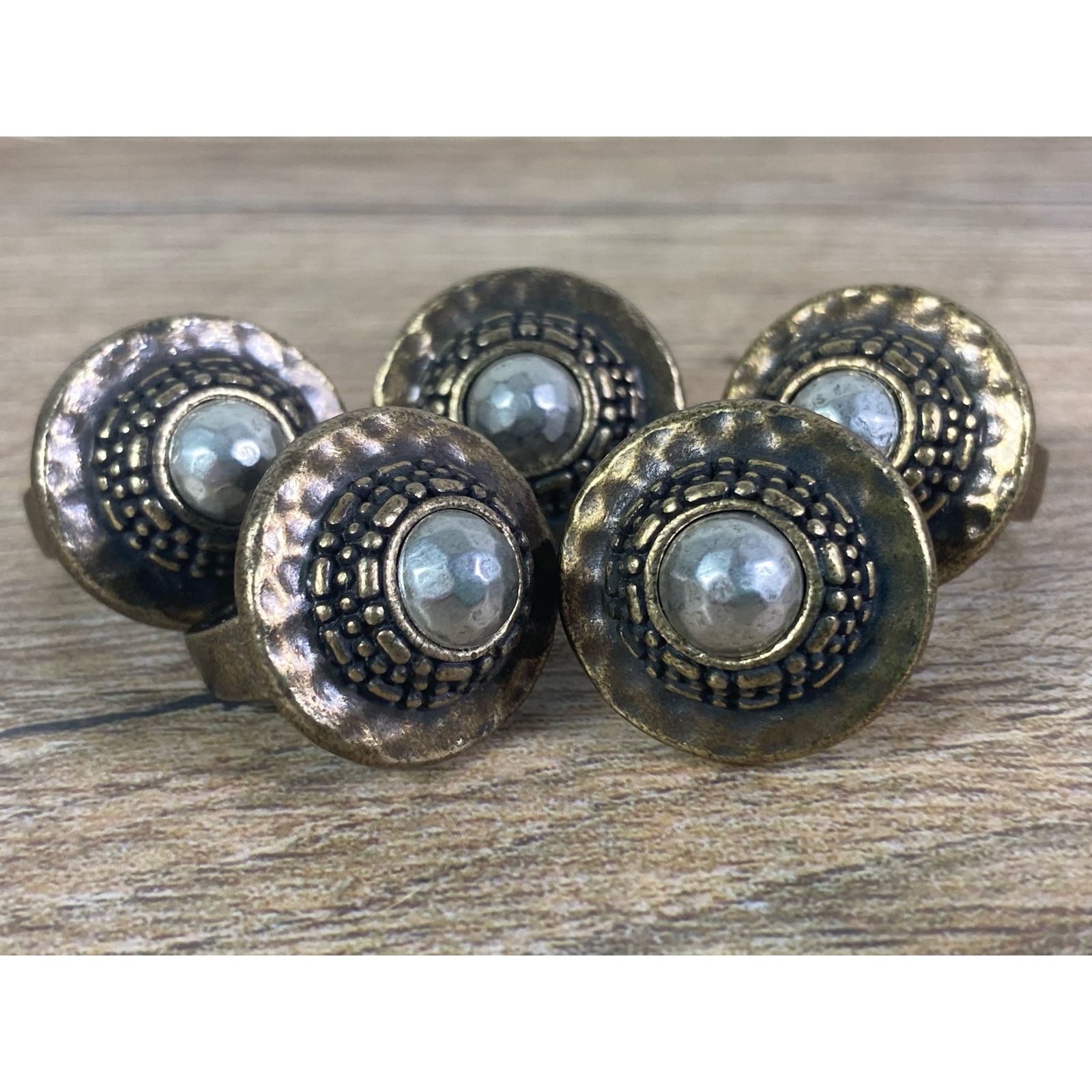 Other 5 Rings Mixed Metal Boho Set Statement Jewelry Stacking Size ONE SIZE - 2 Thumbnail