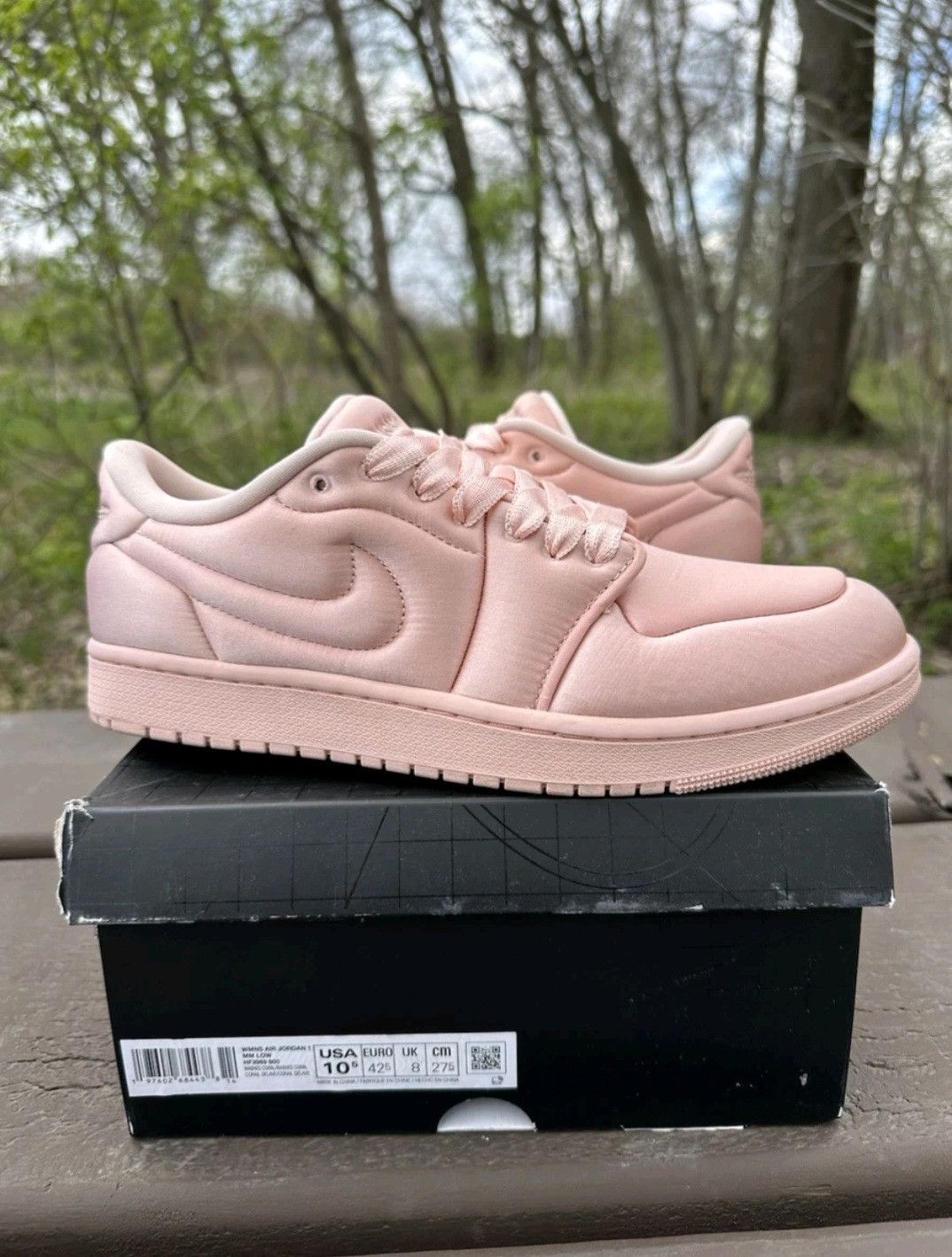 Jordan Brand Air Jordan Retro 1 Low Method Of Make Satin Guava Ice Wmns Size US 10.5 / IT 40.5 - 1 Thumbnail
