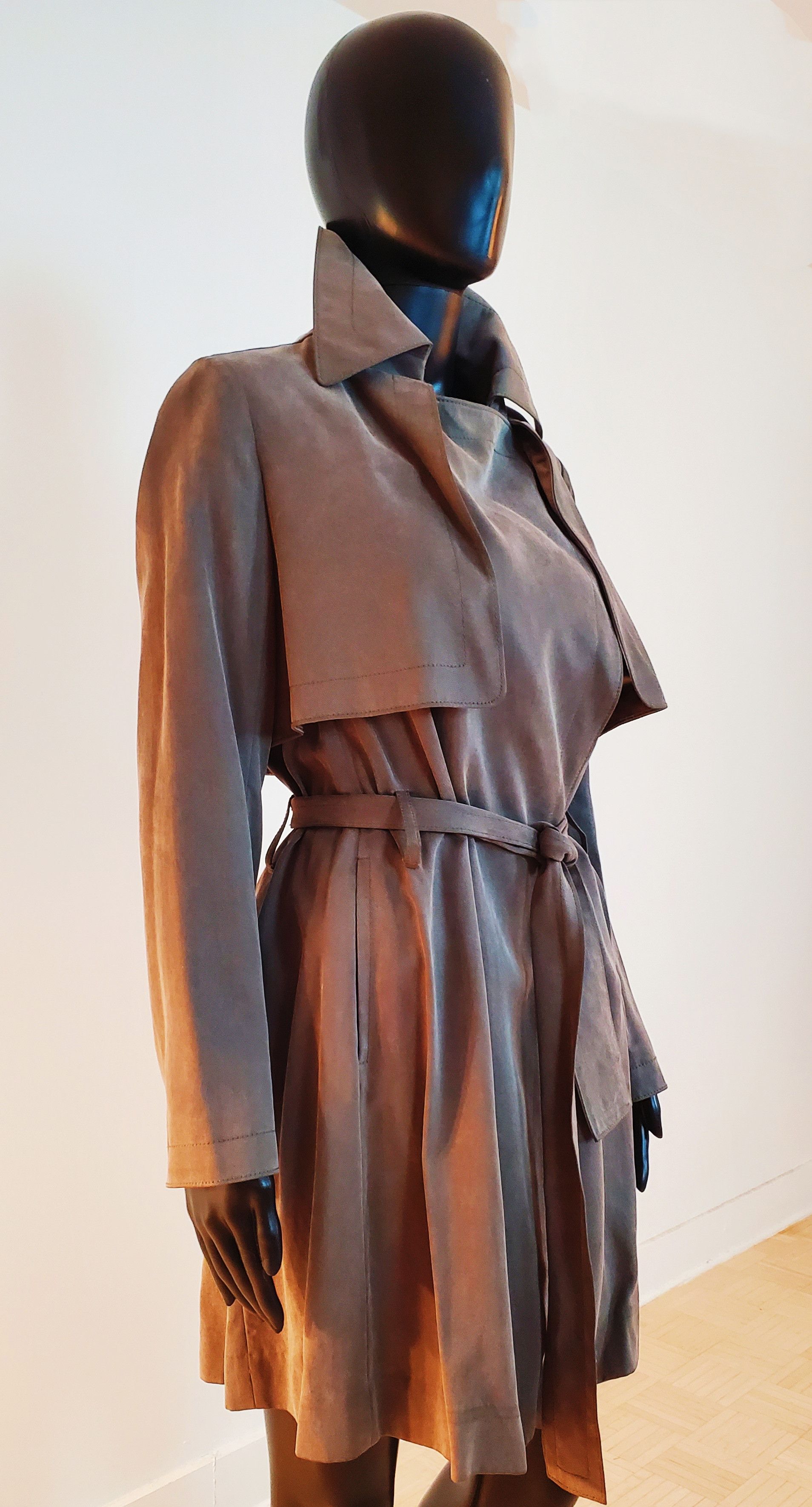 Club Monaco Club Monaco Soft Olive Trench Coat Raincoat Overcoat Size XS / US 0-2 / IT 36-38 - 13 Thumbnail