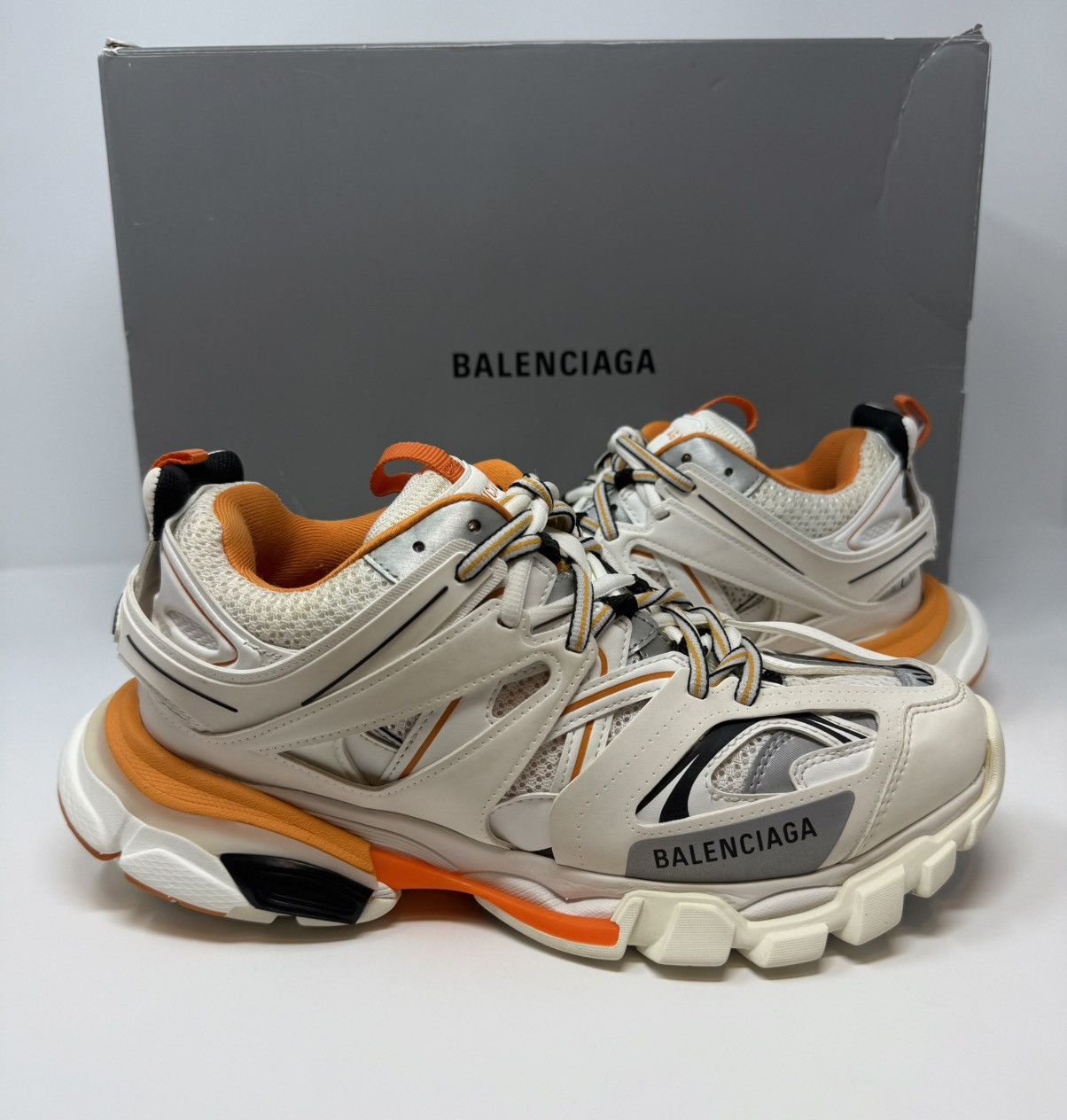 Balenciaga Balenciaga Track Sneaker White/Orange Size US 8 / EU 41 - 1 Thumbnail