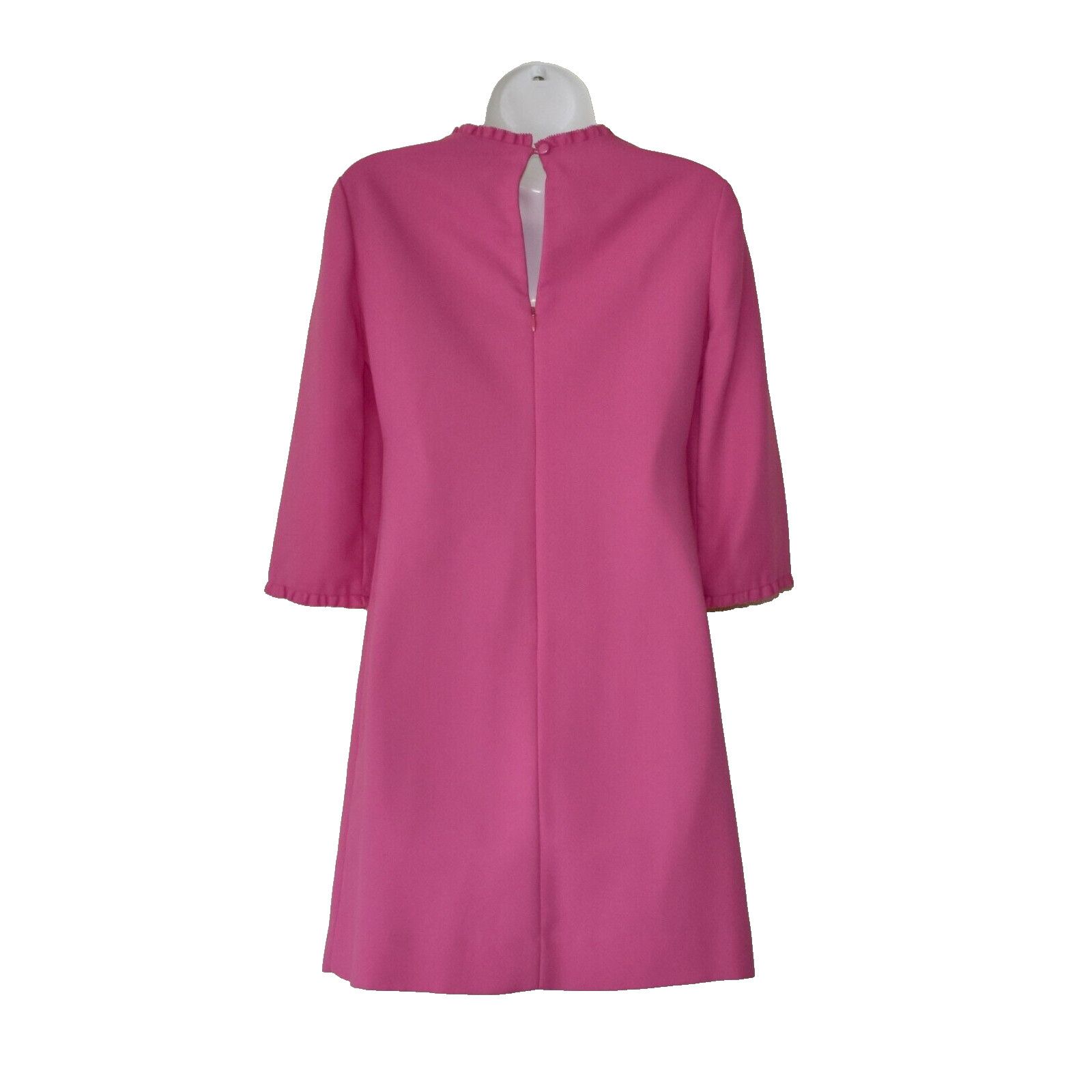 Kate Spade NEW KATE SPADE Pink Crepe Ruffle Trim Shift Dress Size 0 Size XS / US 0-2 / IT 36-38 - 3 Thumbnail