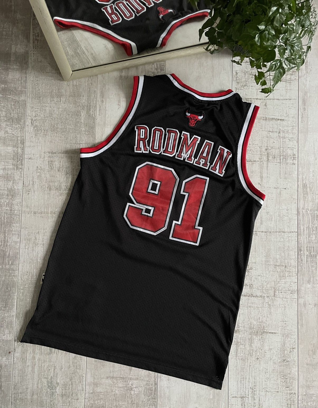 Adidas × NBA × Vintage Adidas Chicago Bulls NBA #91 Rodman Jersey Rare Basketball Size US L / EU 52-54 / 3 - 2 Thumbnail