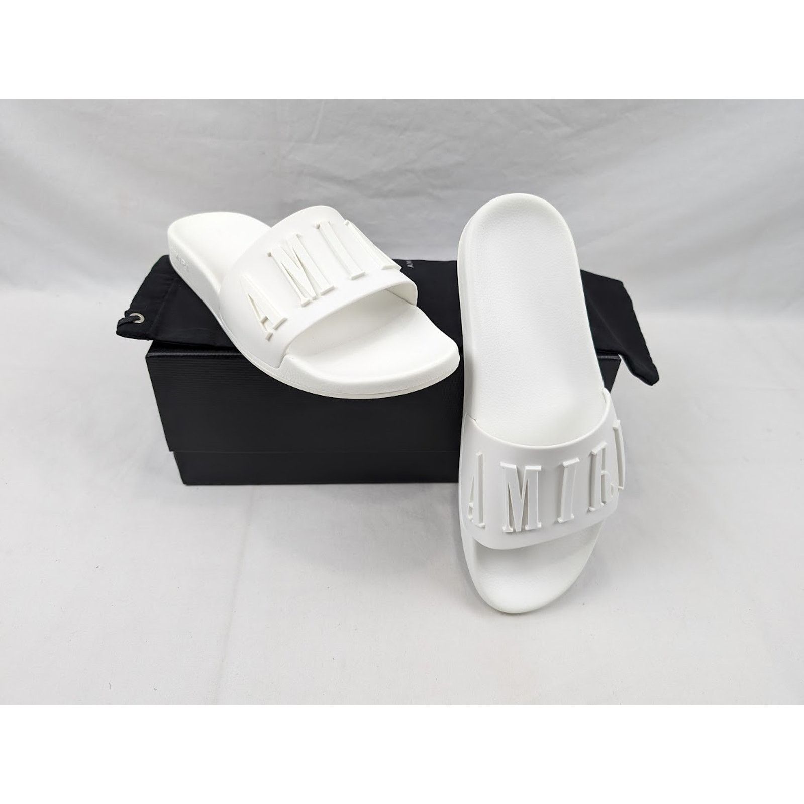 Amiri o1rshd1 Q:10 / Logo Pool Slide in White Size US 13 / EU 46 - 16 Thumbnail