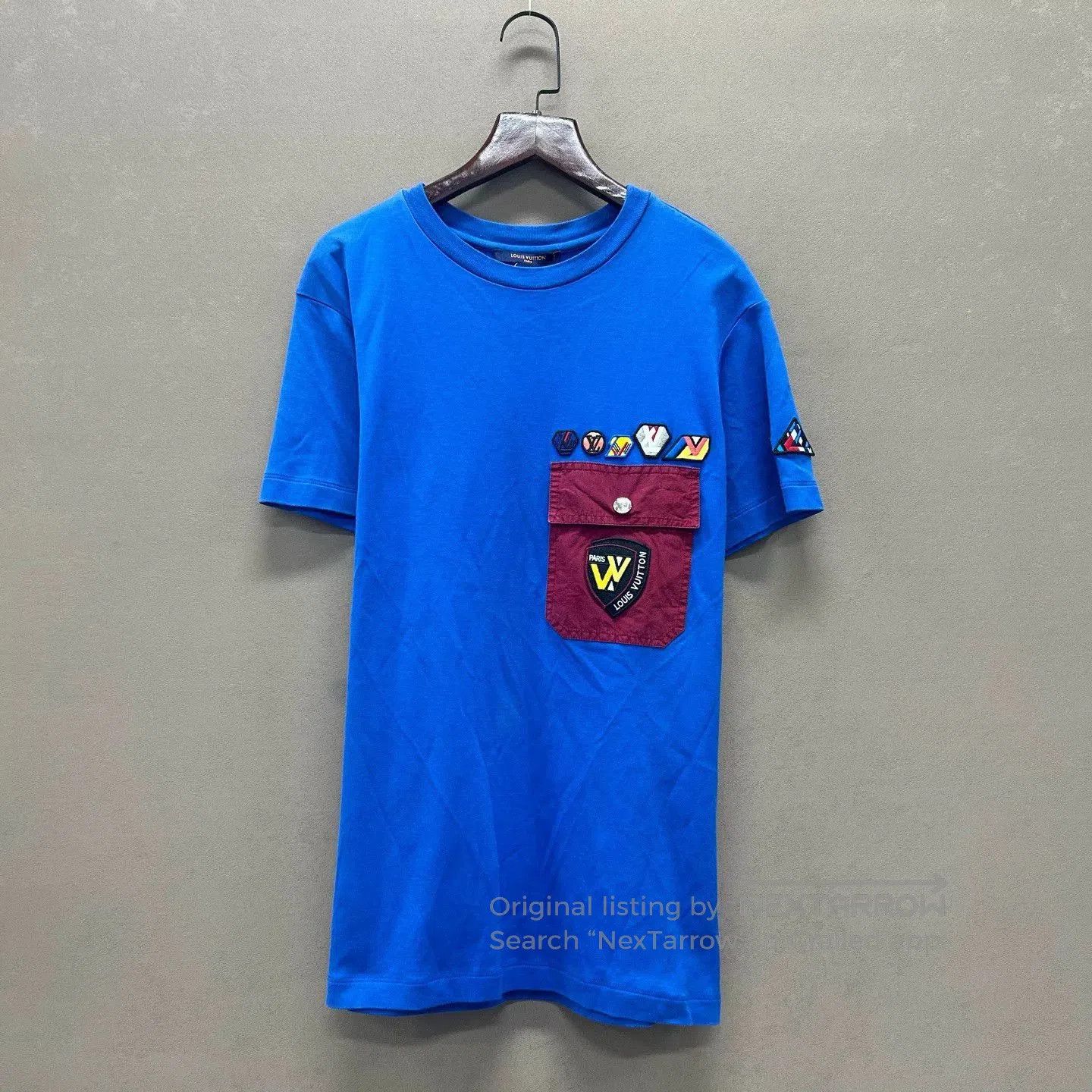Louis Vuitton Louis Vuitton Blue Embroidered Pocket T-shirt. Size US S / EU 44-46 / 1 - 1 Thumbnail