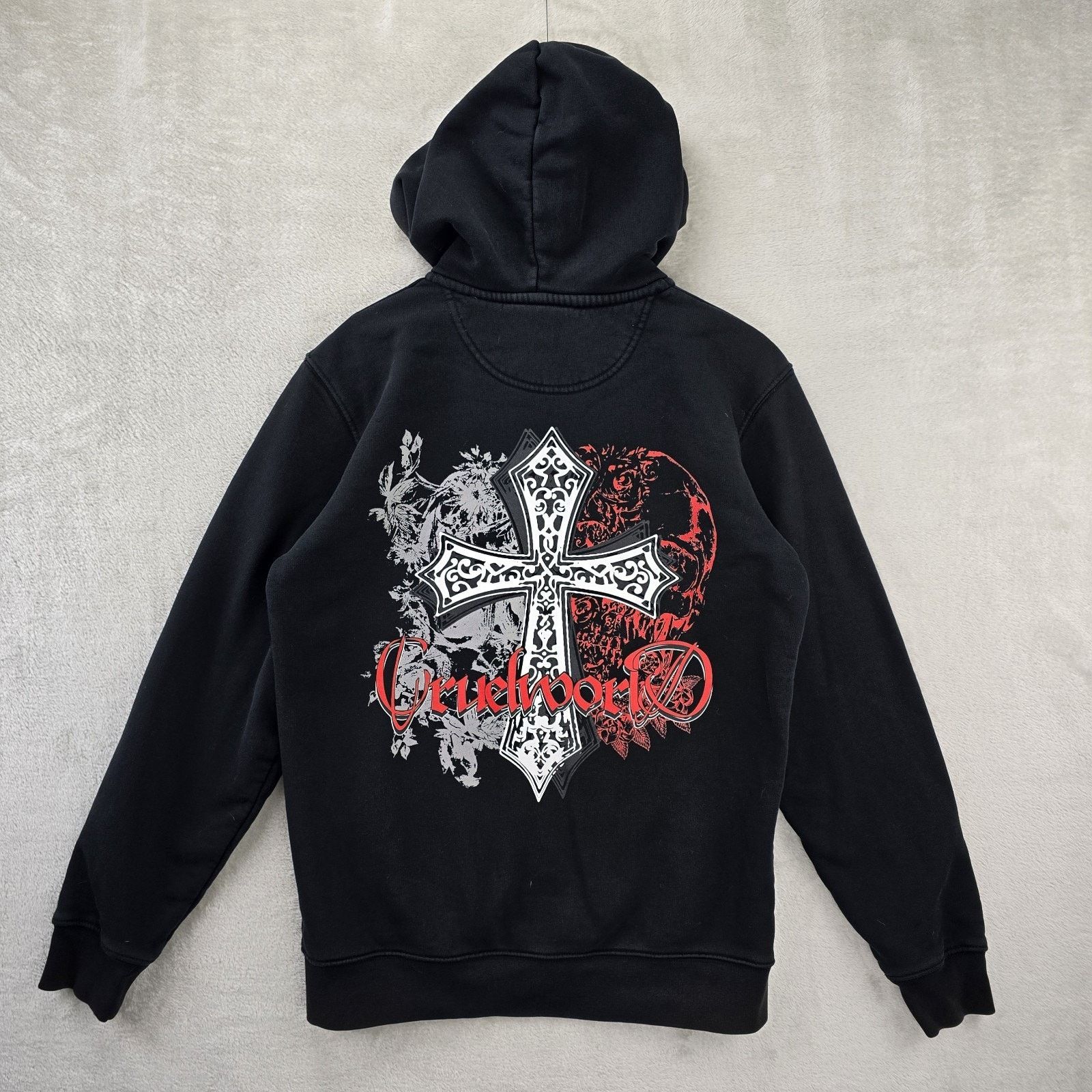 Other Cruel World Zip Up Hoodie Small Cross Y2K Goth Grunge Size US S / EU 44-46 / 1 - 12 Thumbnail