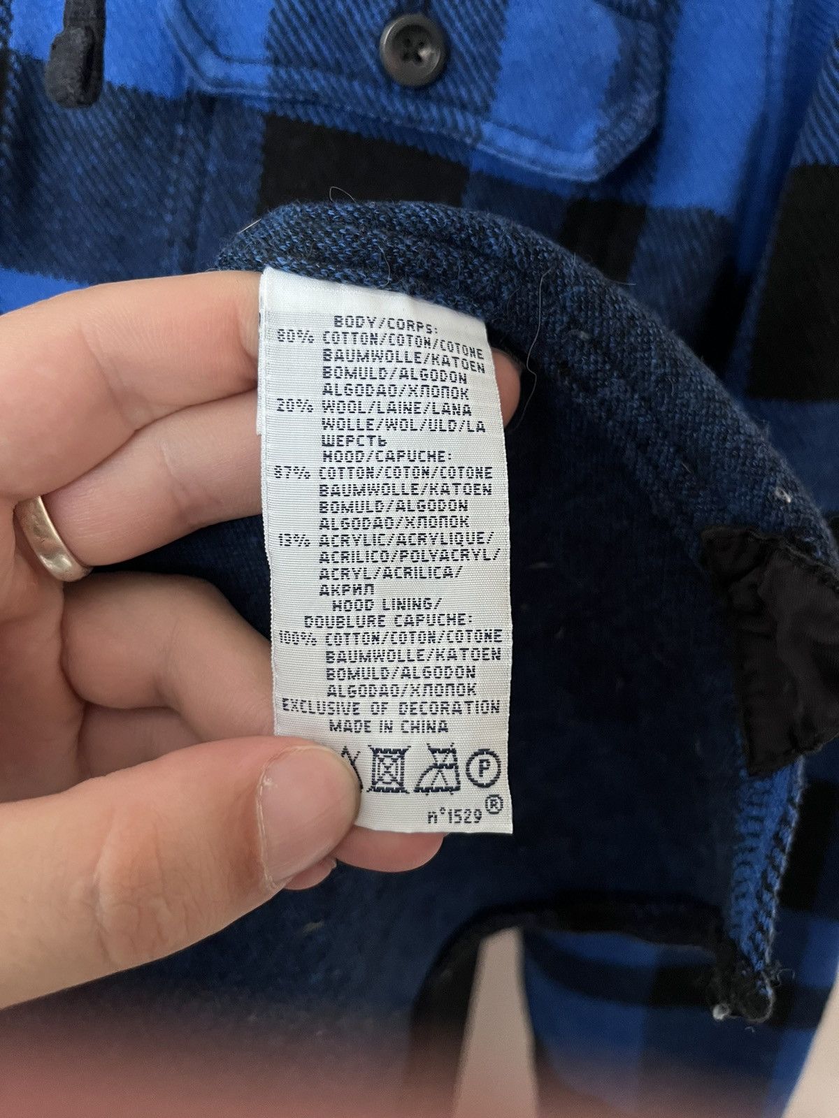 Polo Ralph Lauren Vintage Polo Ralph Lauren Plaid Flannel Hoodie Blue Wool Size US M / EU 48-50 / 2 - 10 Thumbnail